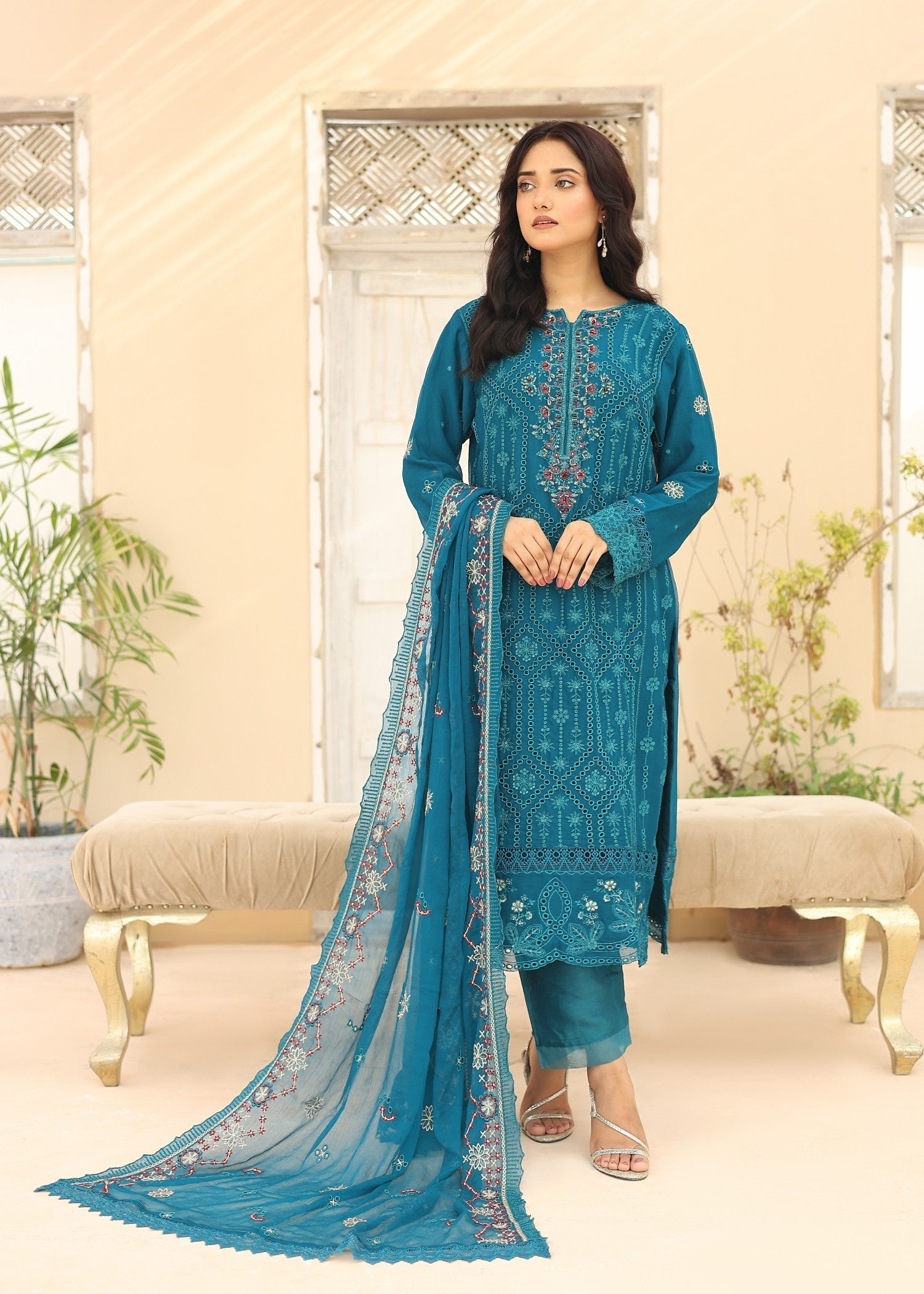 Umer Aayan TEAL GREEN BONITA Women 3pcs