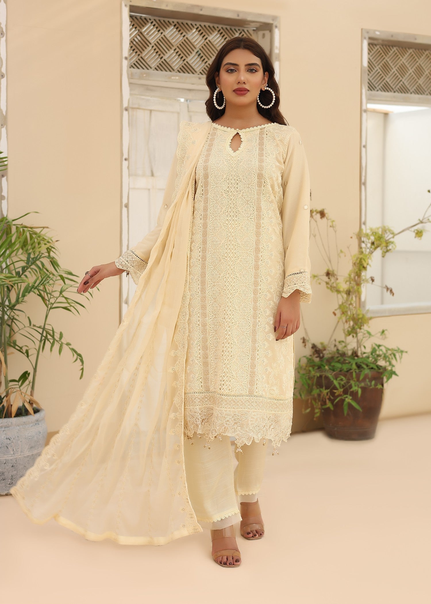 Umer Aayan CREAM BONITA Women 3pcs