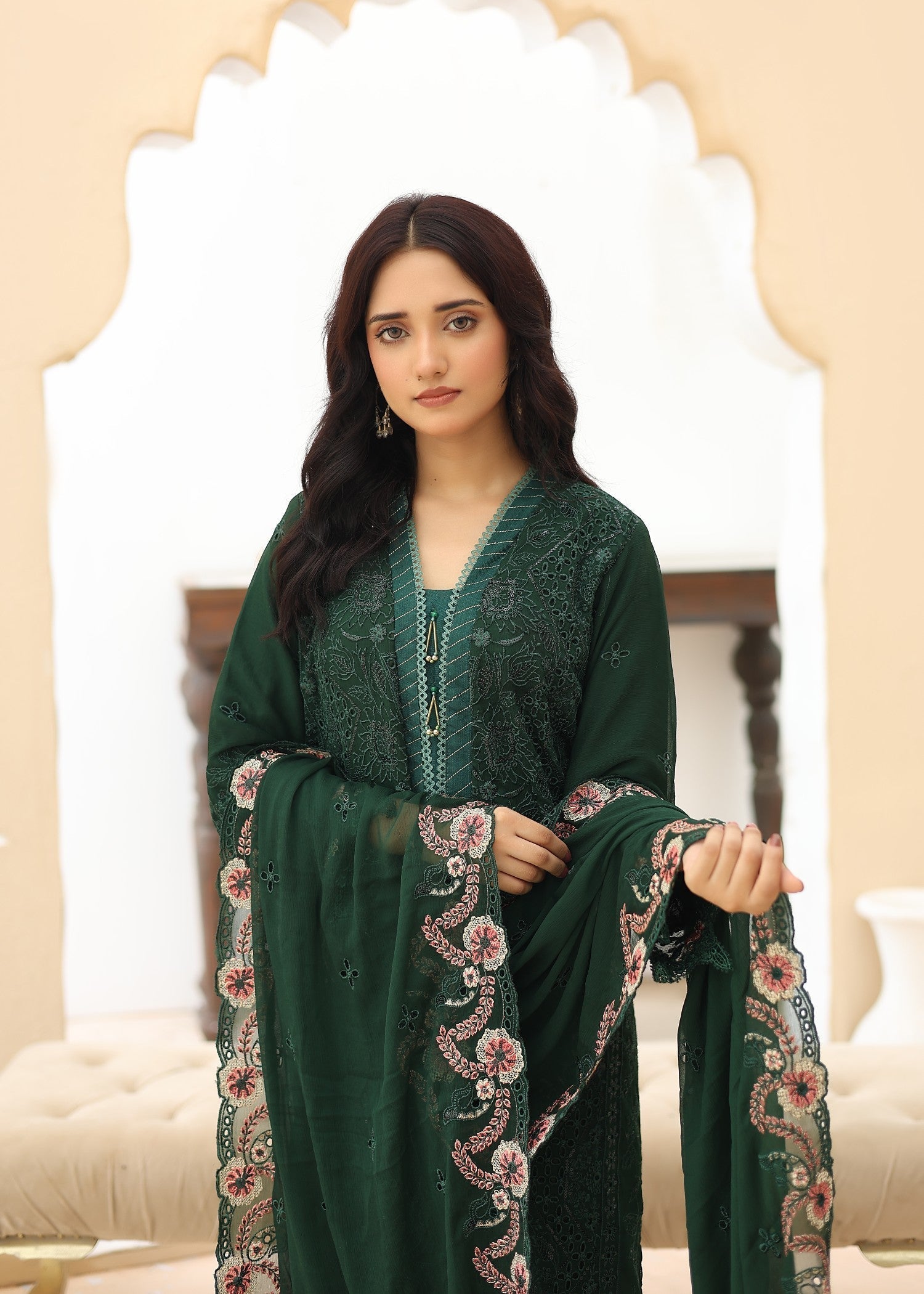 Umer Aayan BOTTLE GREEN BONITA Women 3pcs