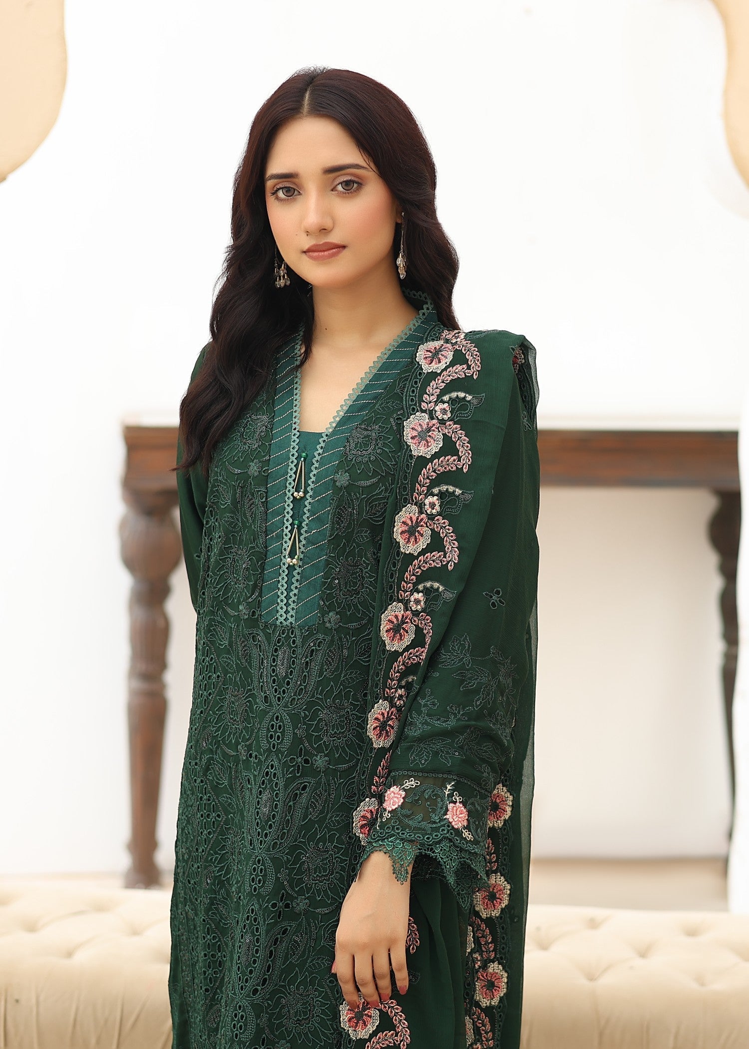 Umer Aayan BOTTLE GREEN BONITA Women 3pcs