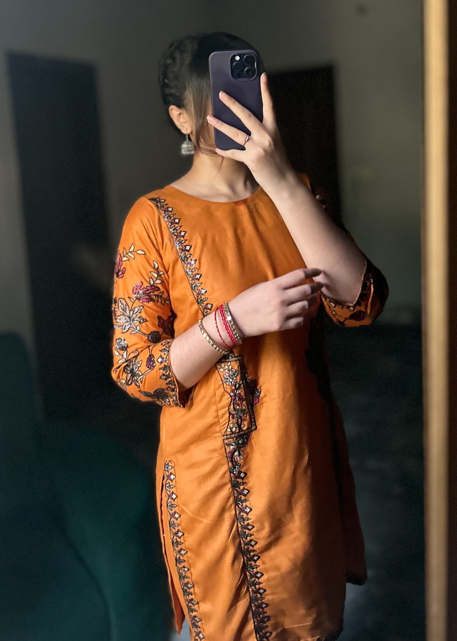 Tawakal Closet side emb orange Women 2pcs