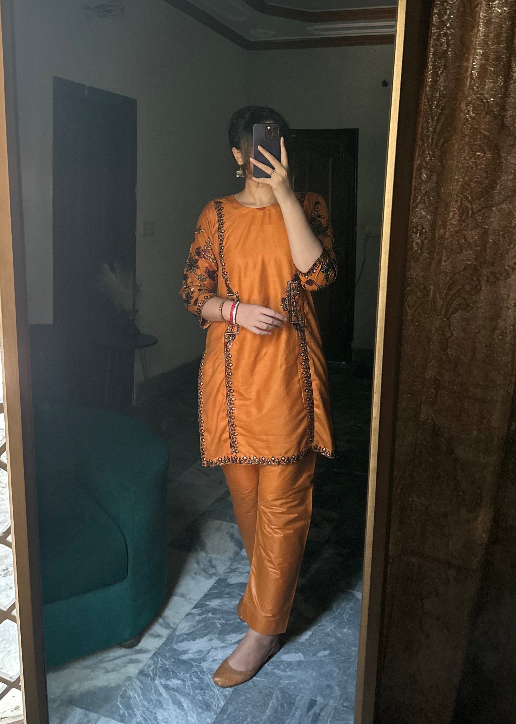 Tawakal Closet side emb orange Women 2pcs