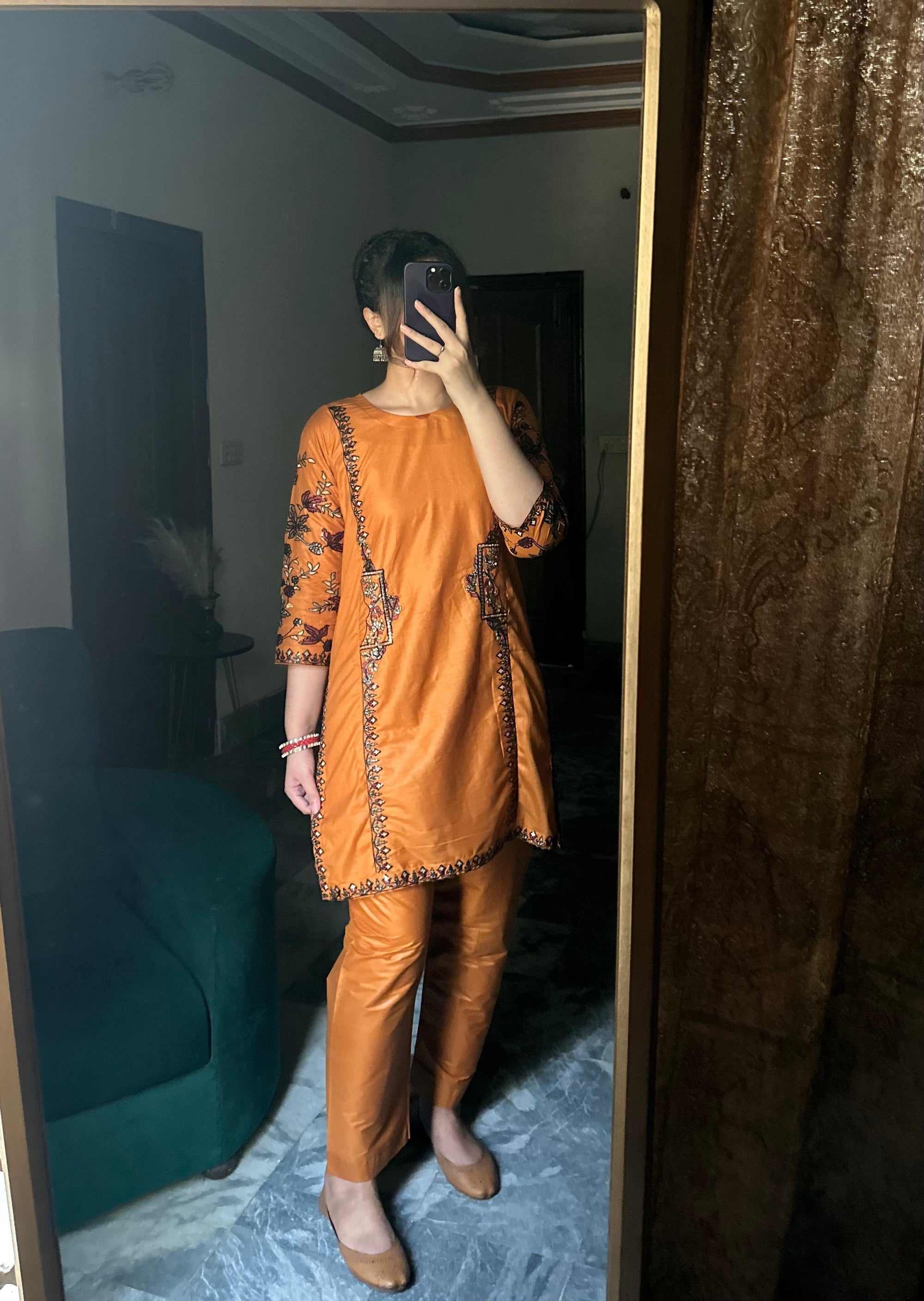 Tawakal Closet side emb orange Women 2pcs