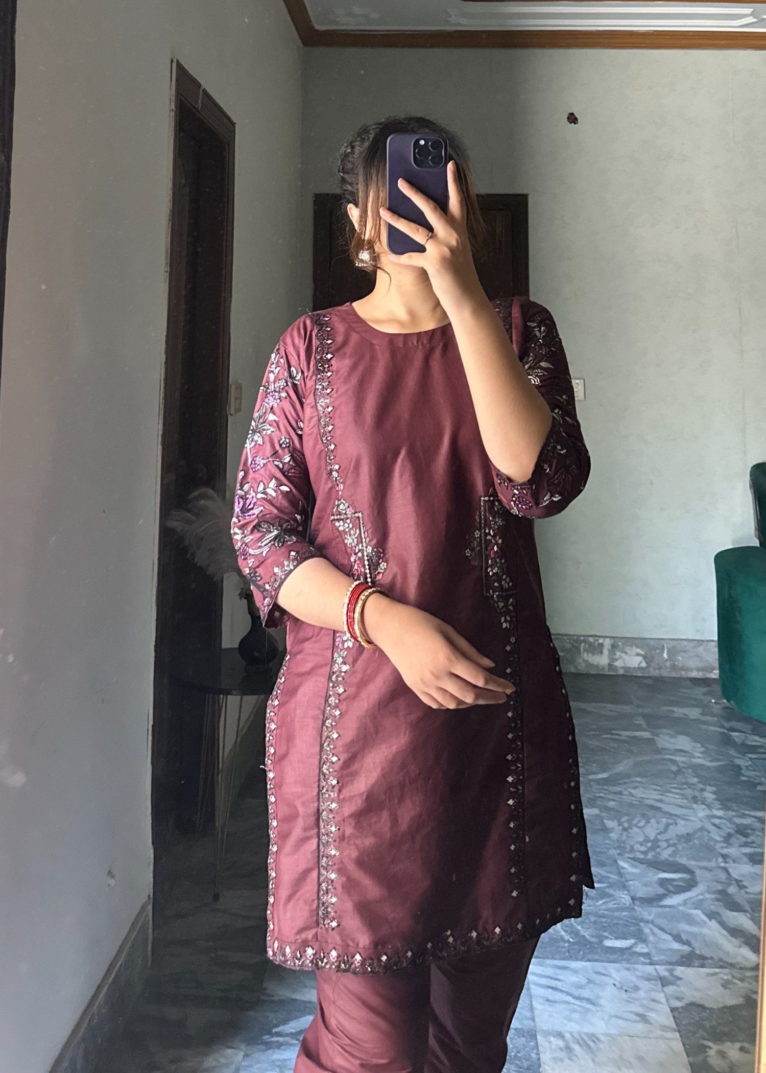 Tawakal Closet side emb mauve Women 2pcs