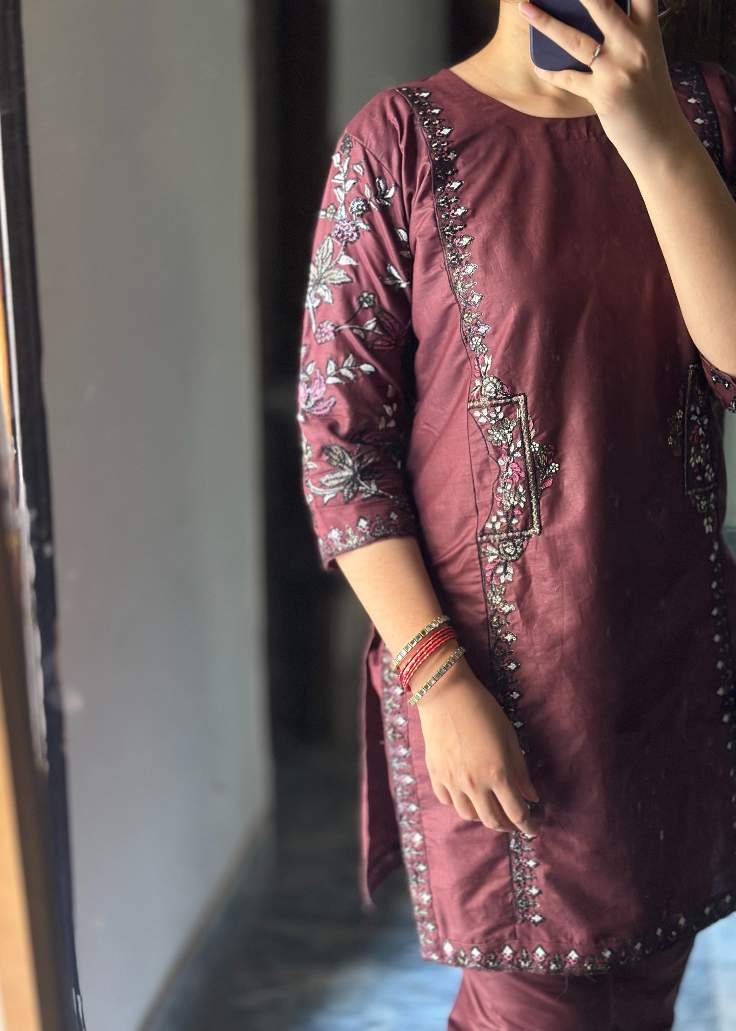 Tawakal Closet side emb mauve Women 2pcs