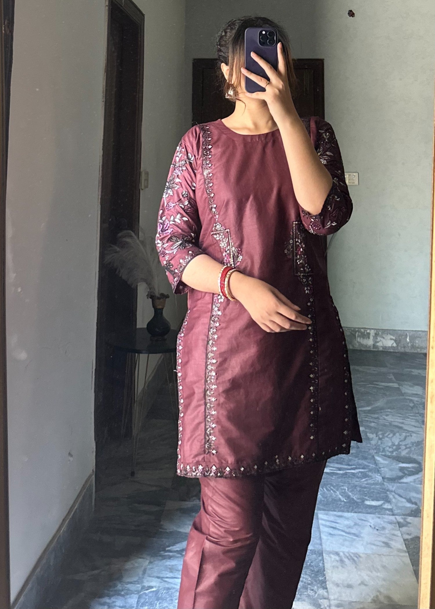 Tawakal Closet side emb mauve Women 2pcs