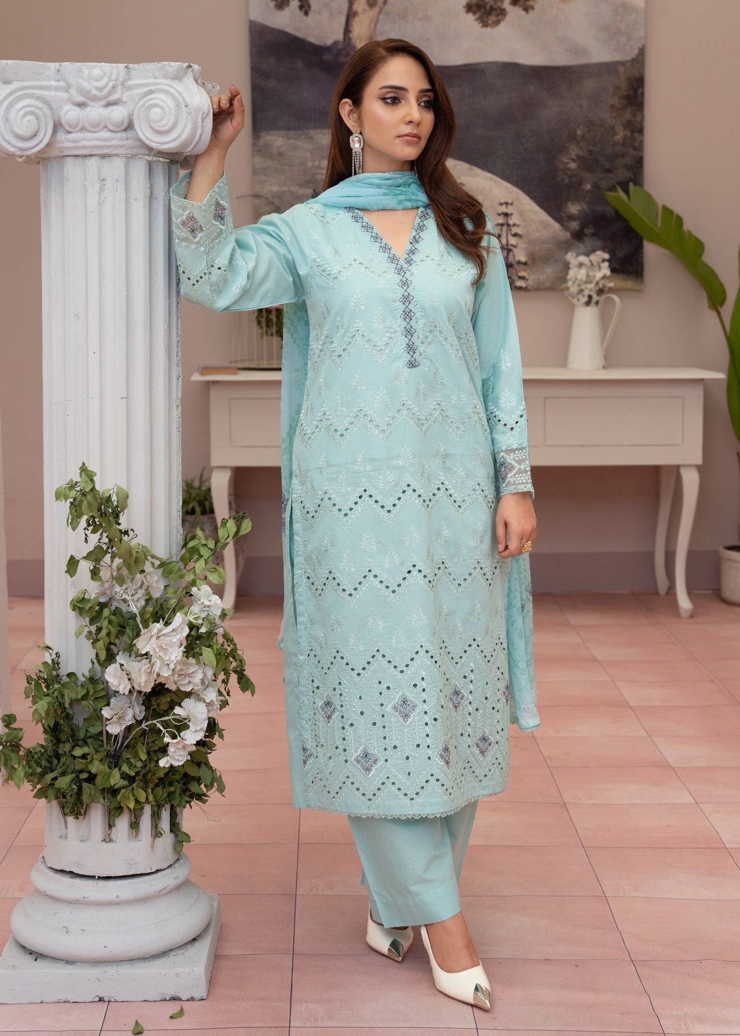 Waniya Awais WAL V1 D#6 Stitched Women 3pcs
