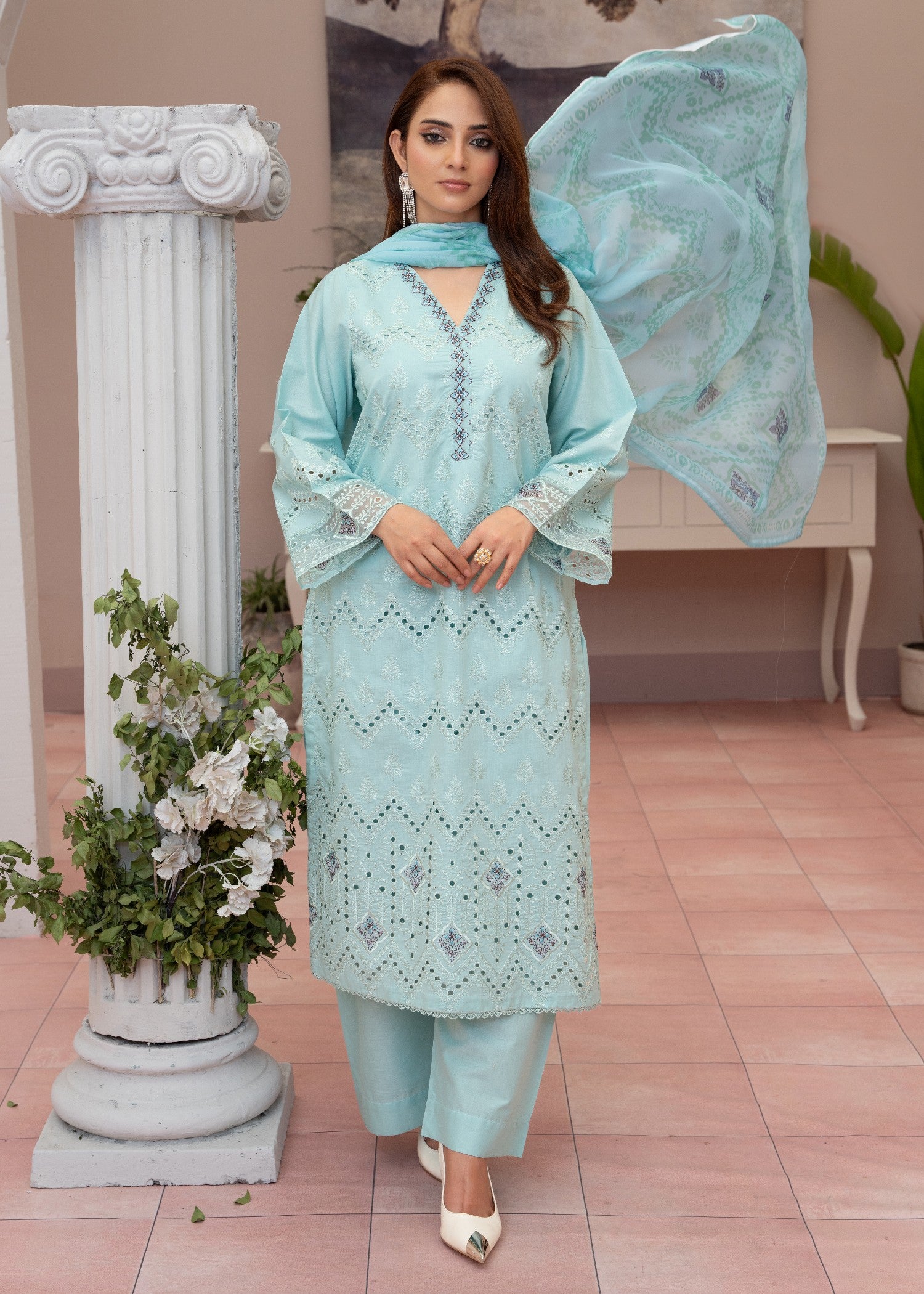 Waniya Awais WAL V1 D#6 Stitched Women 3pcs