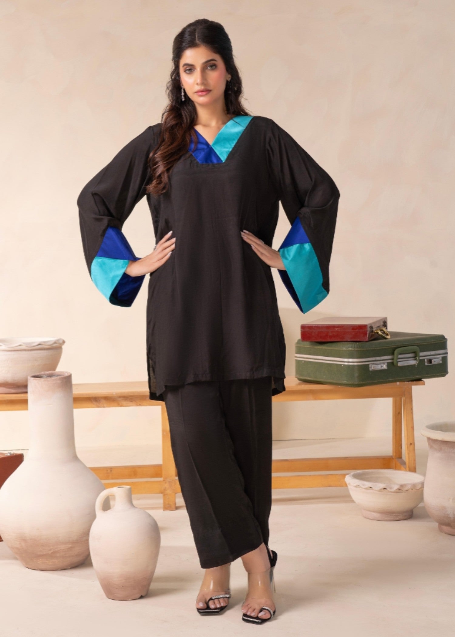 Ray Online Store Black Silk Dominance Women 2pcs