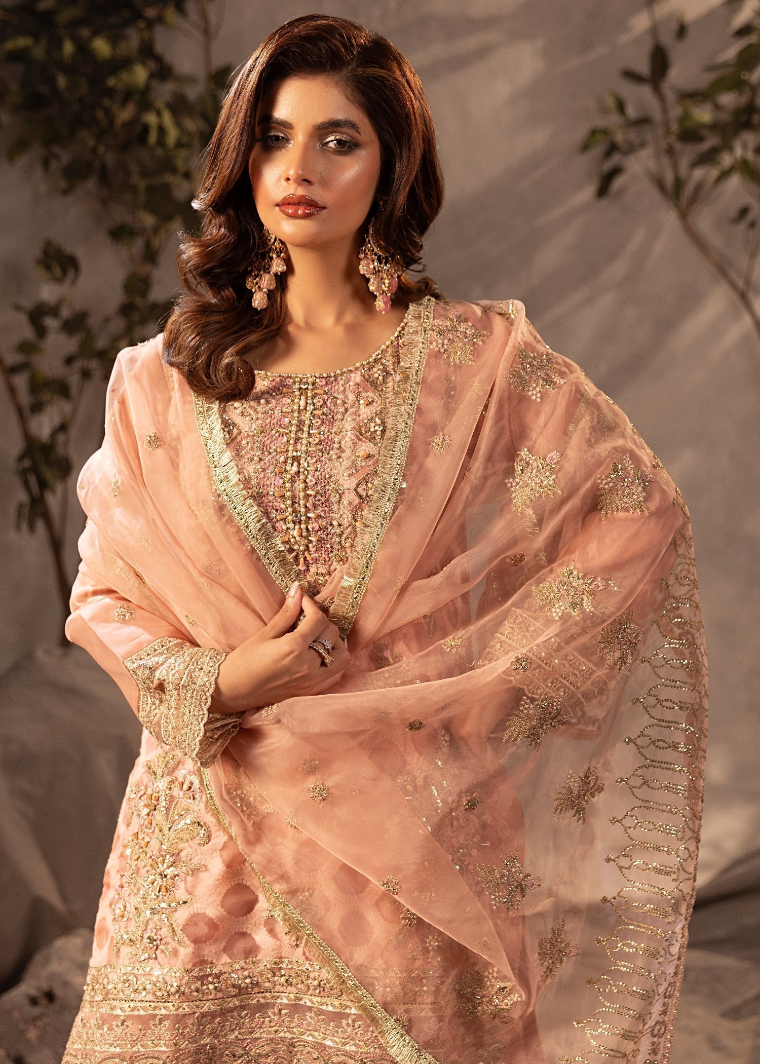 Diara Couture SHAHNOOR US 493 PEACH Women 3pcs