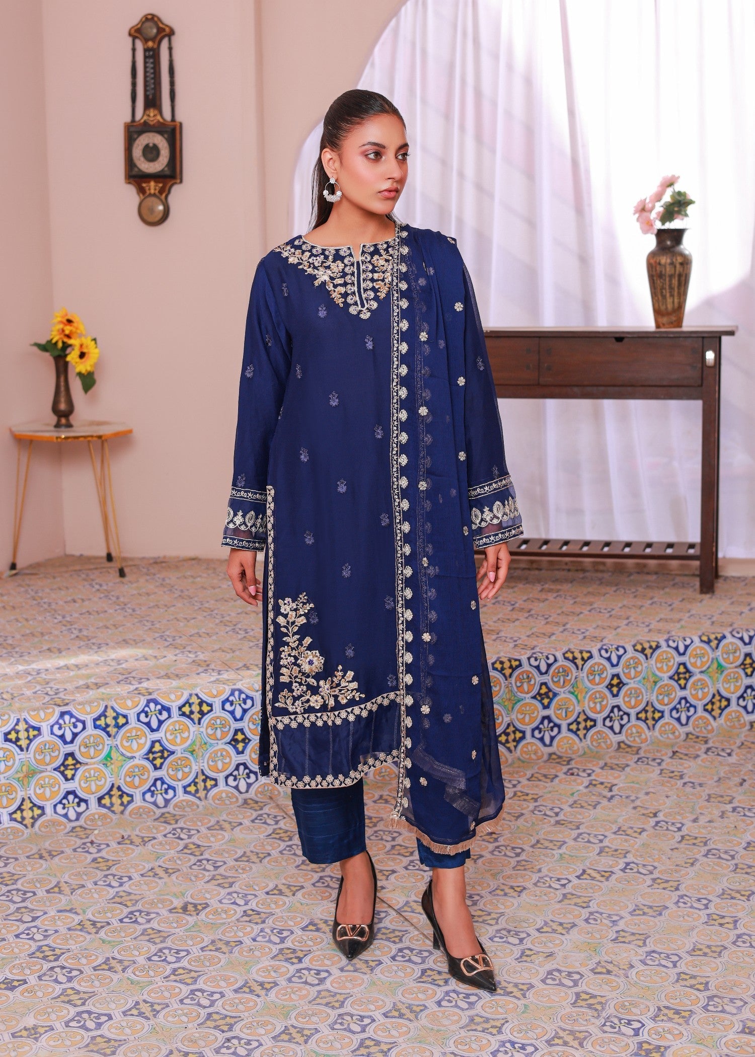 Umer Aayan NAVY BLUE NOOR Women 3pcs