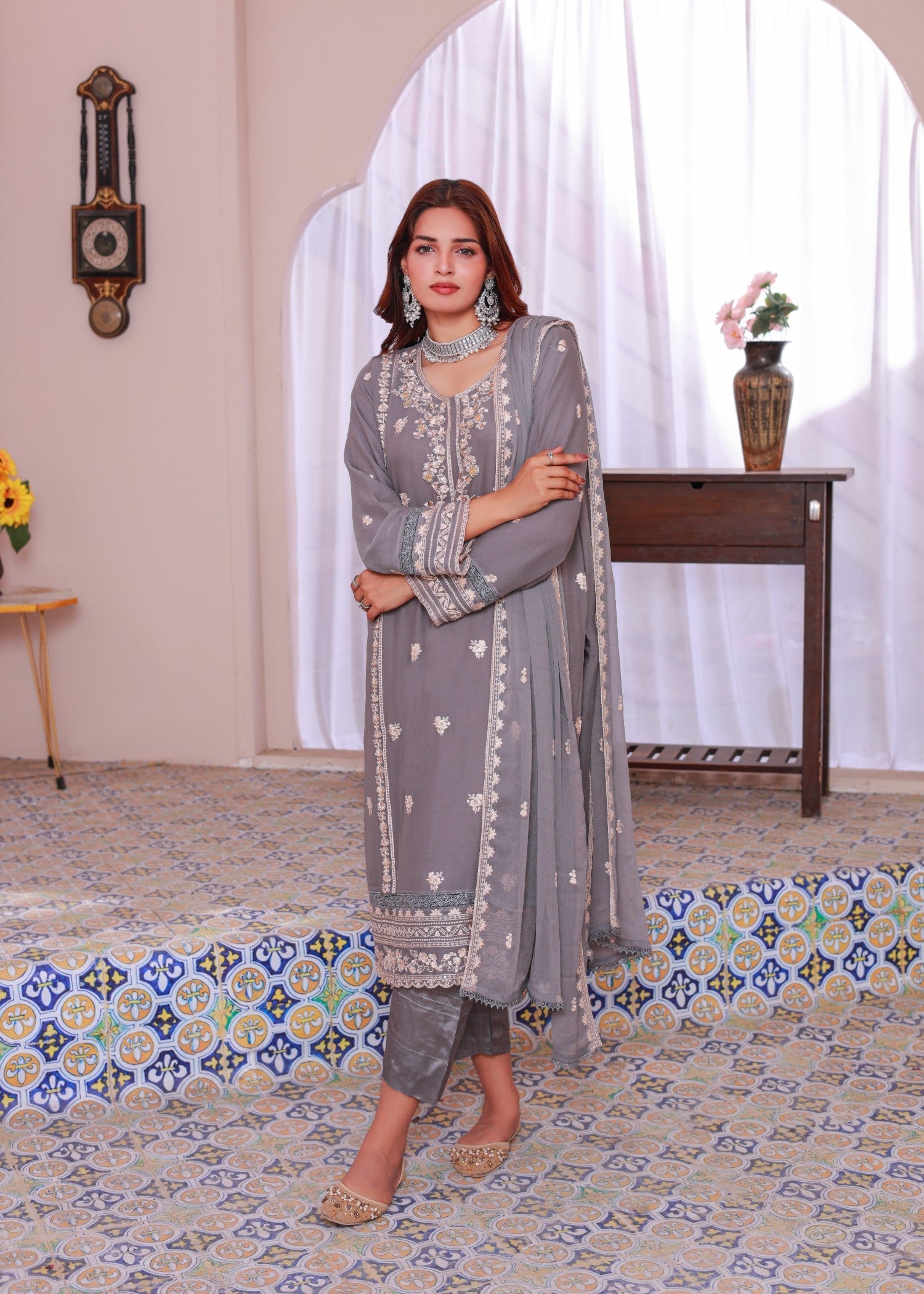 Umer Aayan DARK GRAY NOOR Women 3pcs