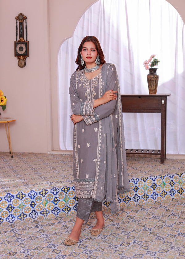 Umer Aayan DARK GRAY NOOR Women 3pcs