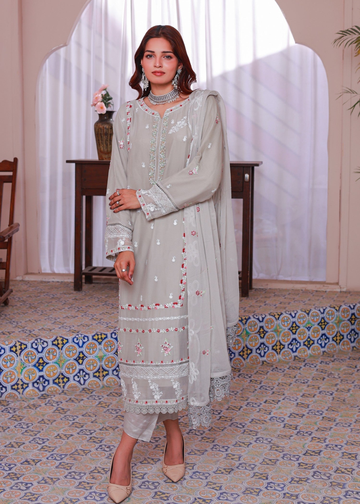 Umer Aayan LIGHT GREY NOOR Women 3pcs