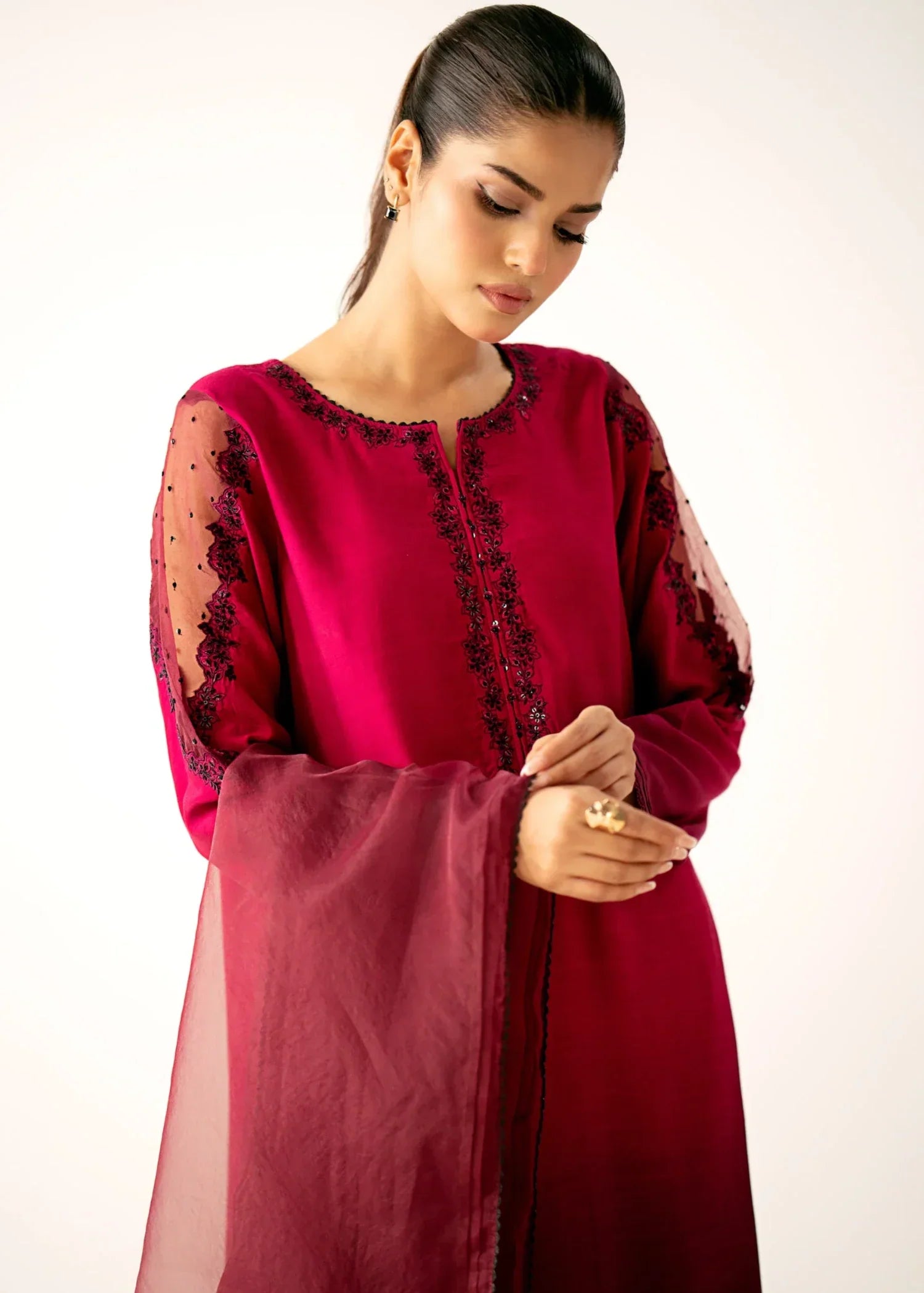 Zeen Stitched Embroidered Raw Silk Suit WZM34255 Women 3pcs