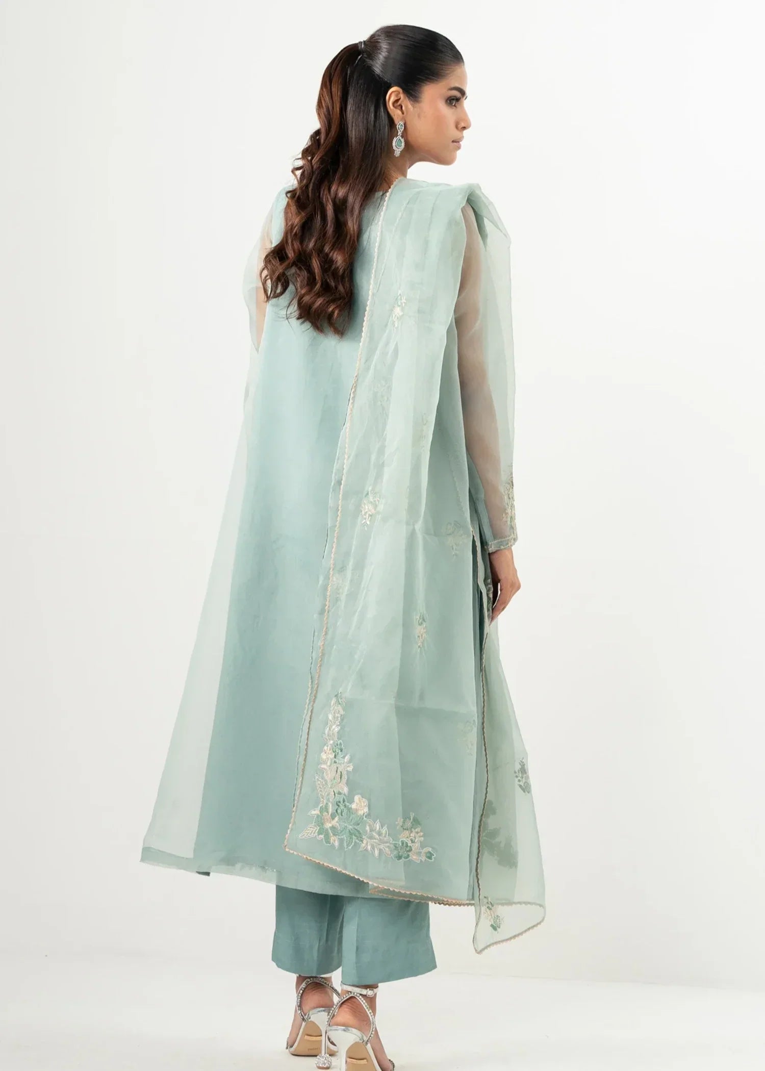Zeen Stitched Embroidered Organza Suit WZM34541 Women 3pcs