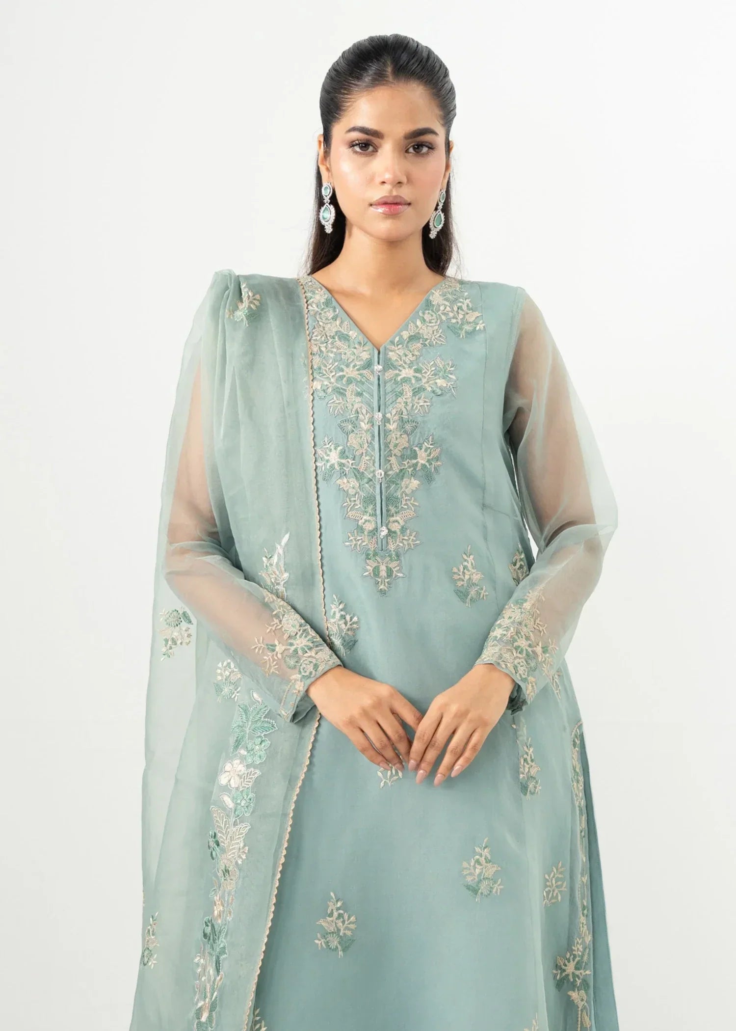Zeen Stitched Embroidered Organza Suit WZM34541 Women 3pcs