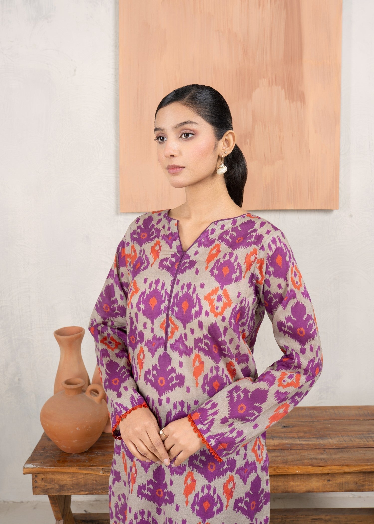 Ahlam By Safa Textile Purple kurta set Women 2pcs