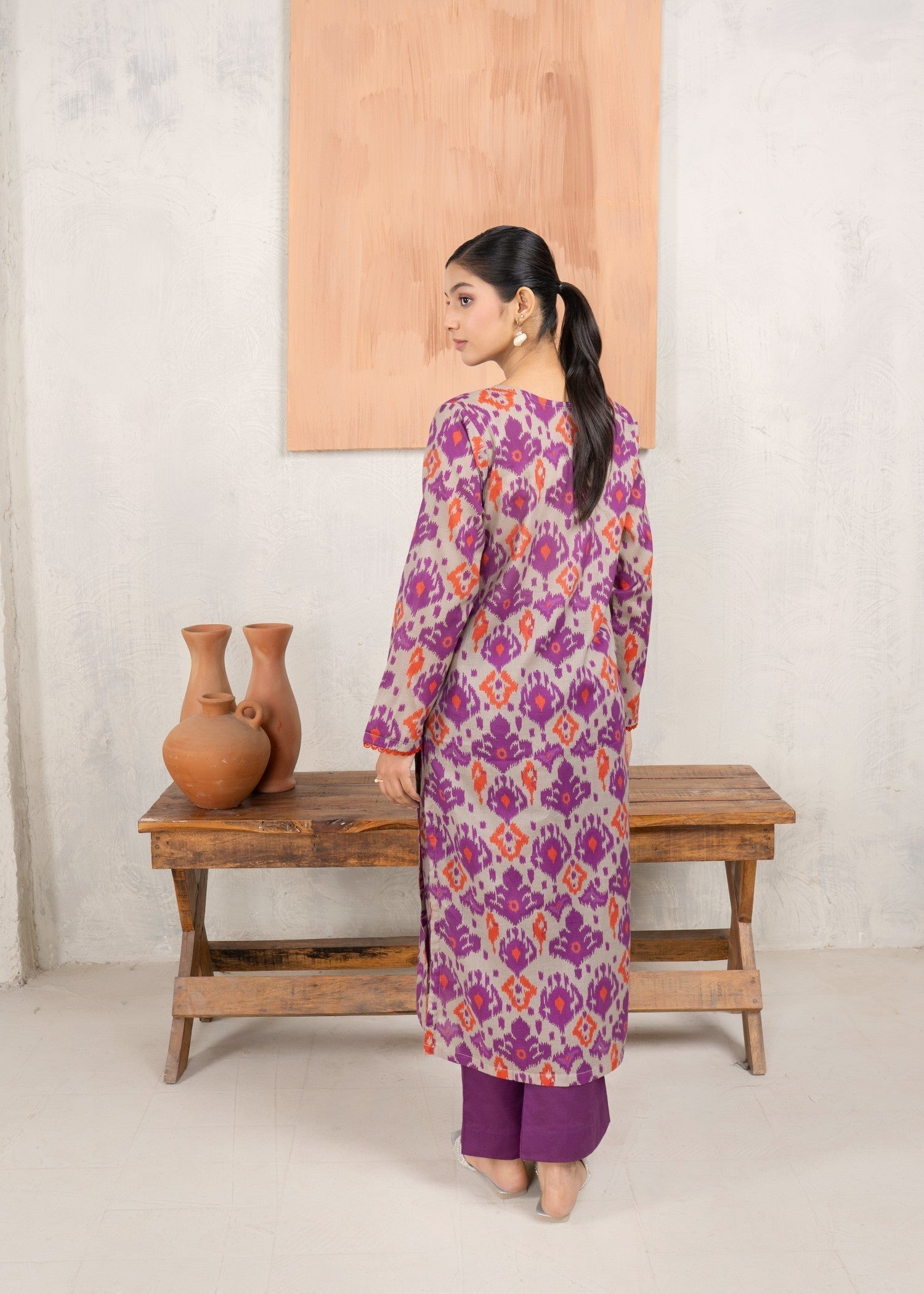 Ahlam By Safa Textile Purple kurta set Women 2pcs