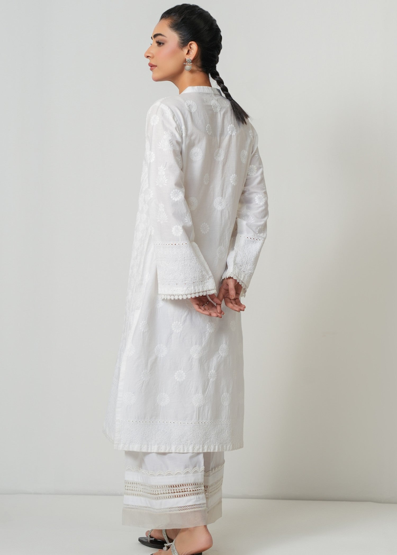 Zeen Stitched Embroidered Poplin Chikankari Top WLM15304 Women 1pcs