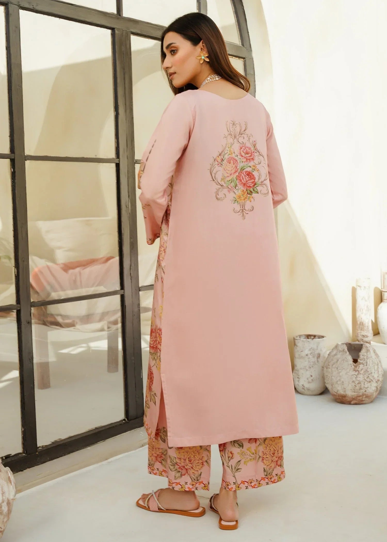 Divinely Crafted Women's Printed Cord Set Sapphire Pink Women 2pcs