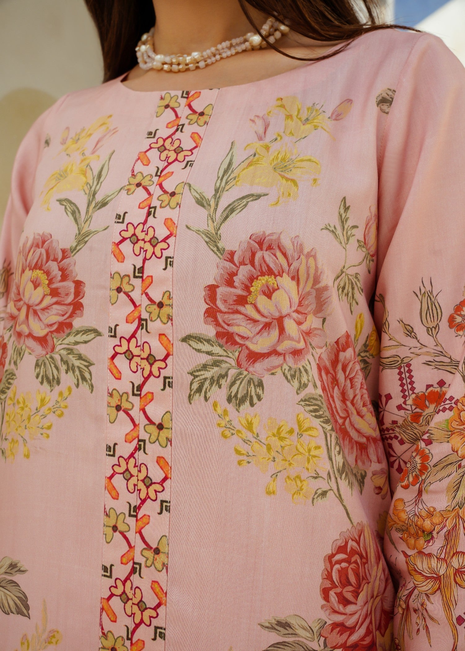 Divinely Crafted Women's Printed Cord Set Sapphire Pink Women 2pcs