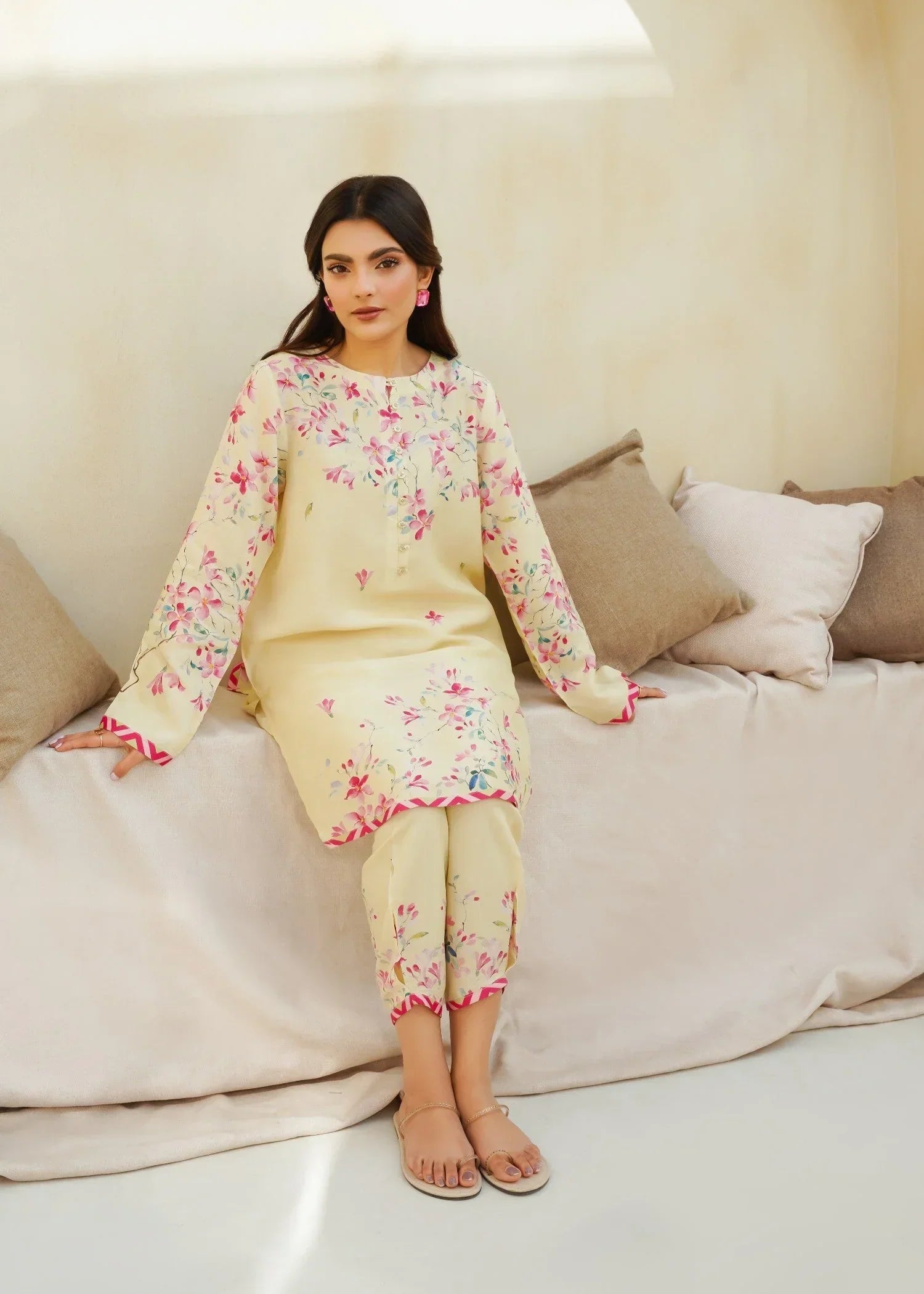 Divinely Crafted Women's Printed Cord Set Lemon Grove Women 2pcs