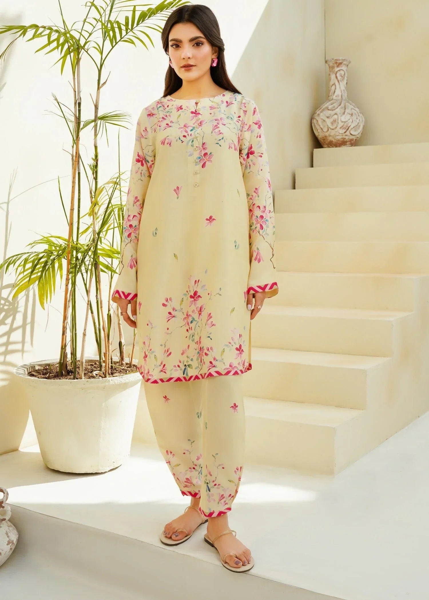 Divinely Crafted Women's Printed Cord Set Lemon Grove Women 2pcs