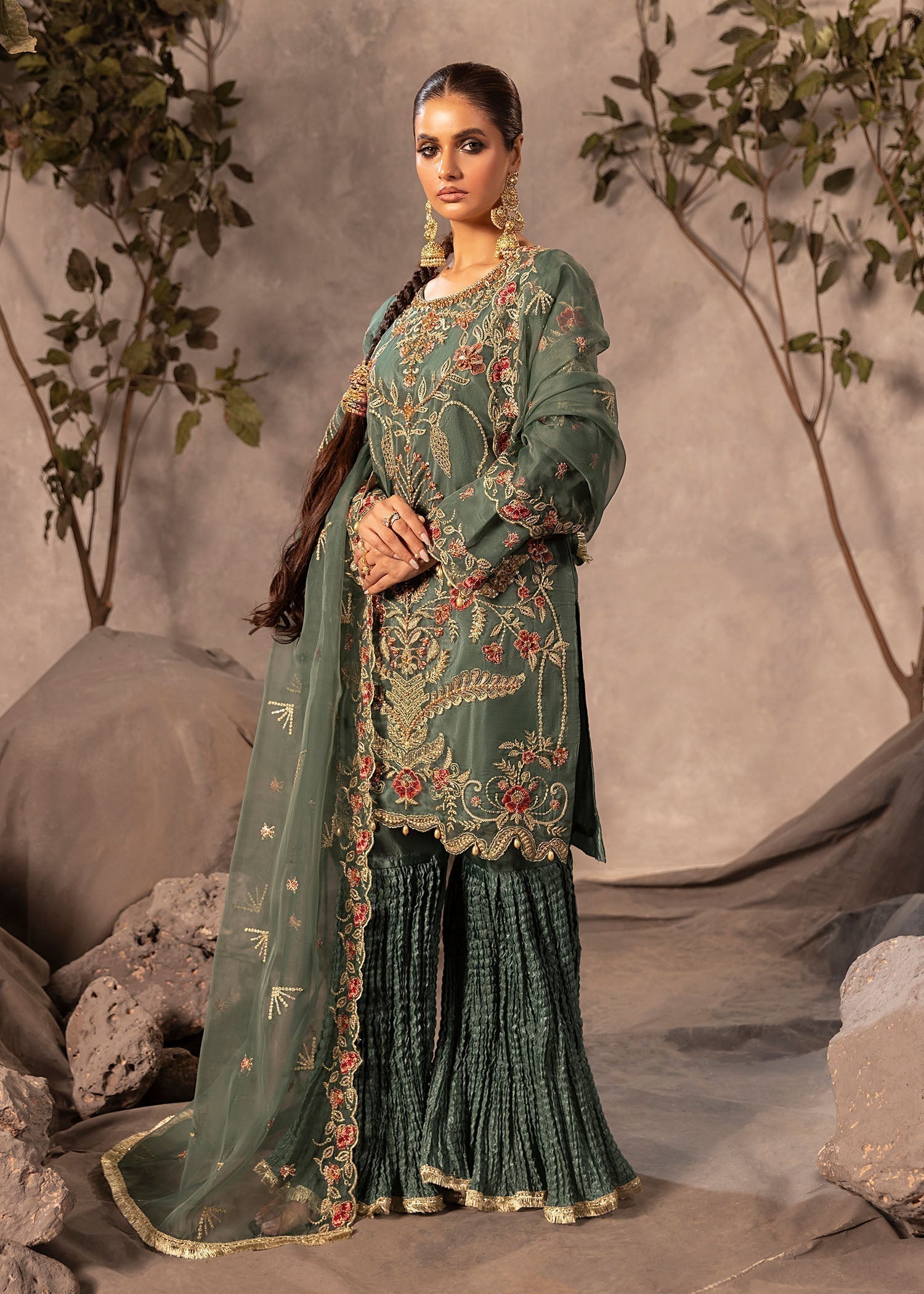 Diara Couture RAFIA UA 05 GREEN Women 3pcs