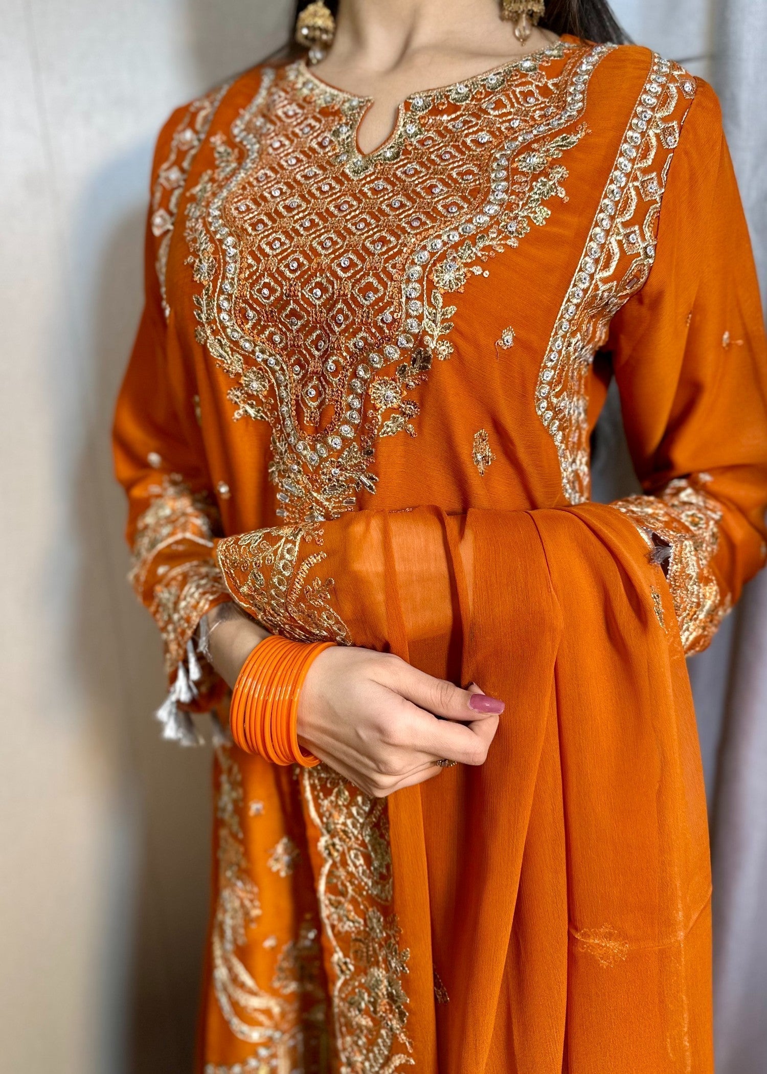 Four Season Boutique ESHAL CHIFFON RUSTORANGE Women 3pcs