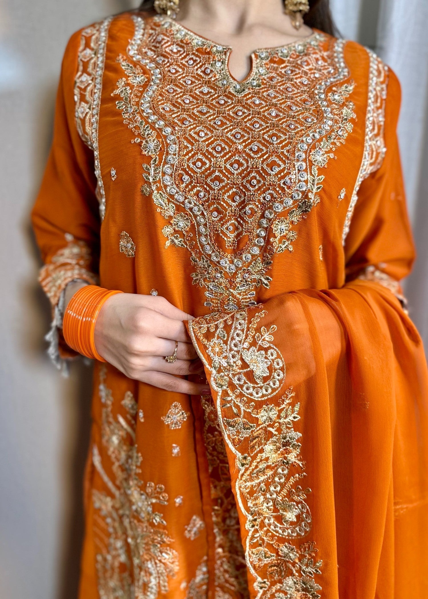 Four Season Boutique ESHAL CHIFFON RUSTORANGE Women 3pcs