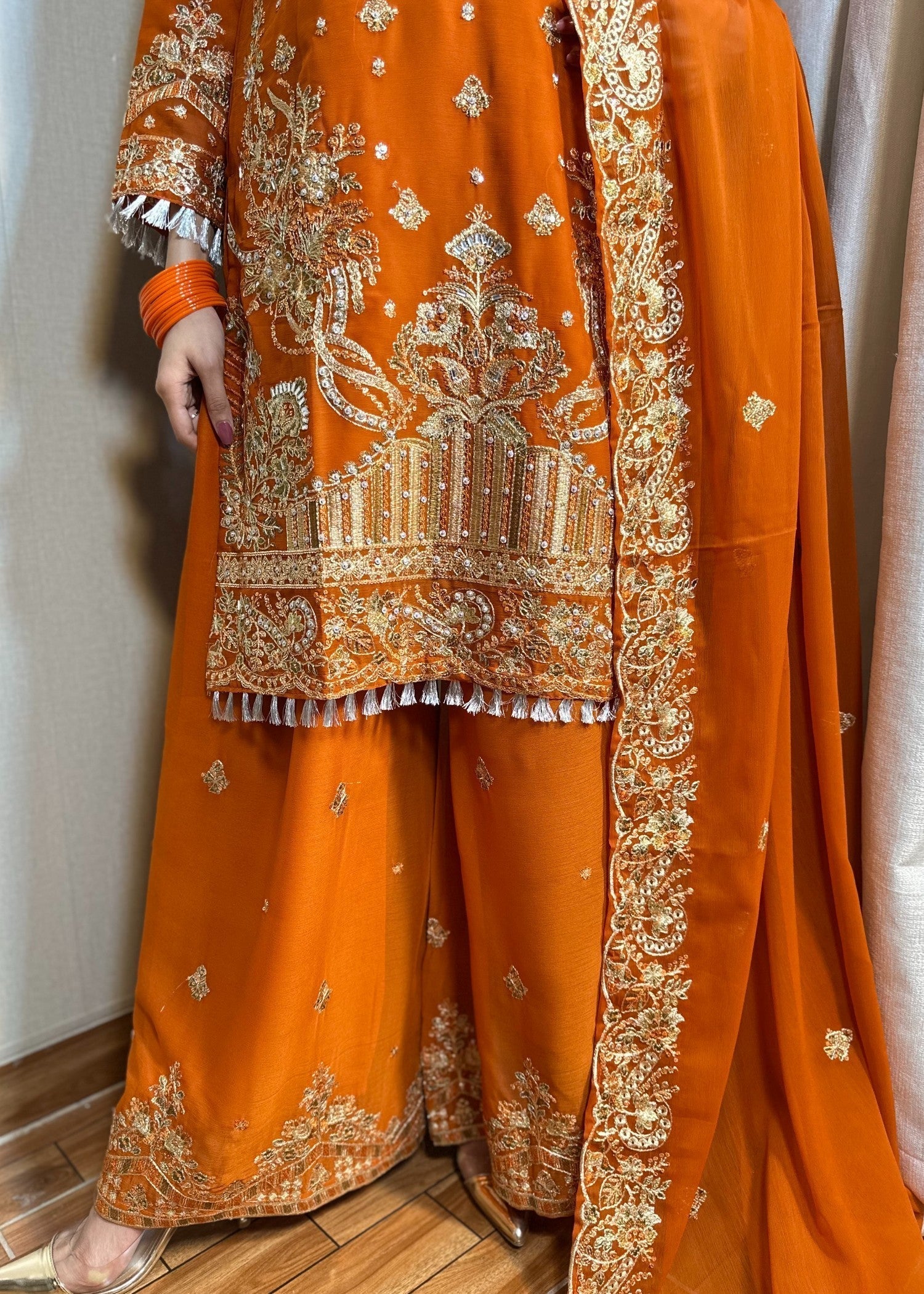 Four Season Boutique ESHAL CHIFFON RUSTORANGE Women 3pcs