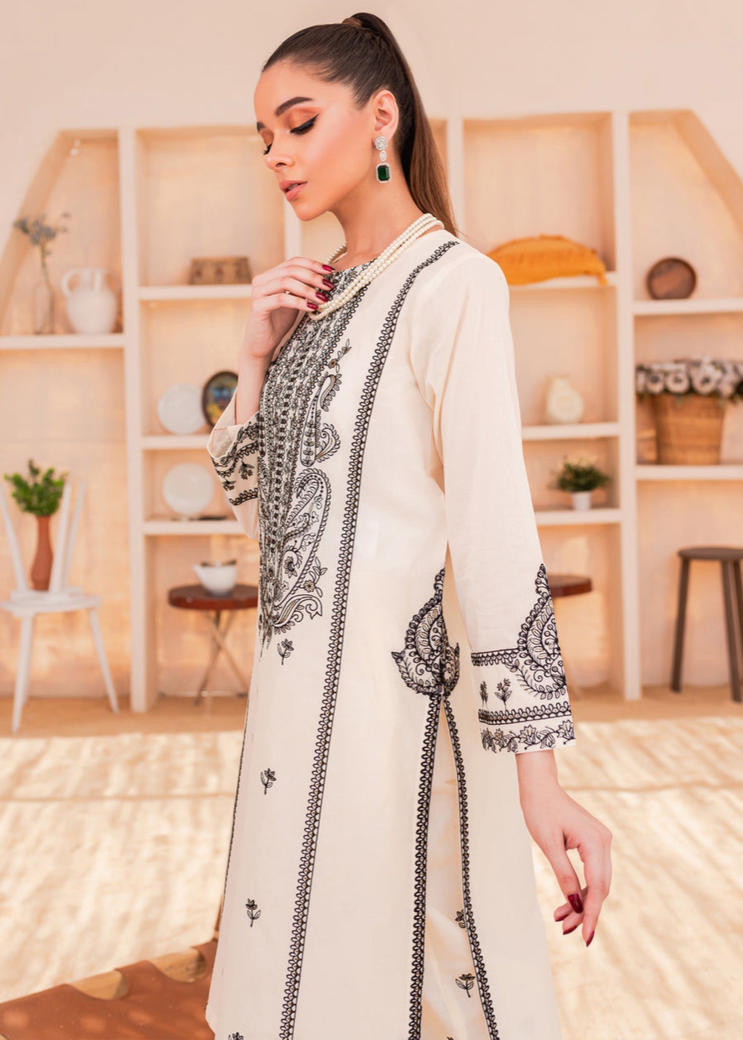 The Turkish Wear White Monochrome Set Women 3pcs