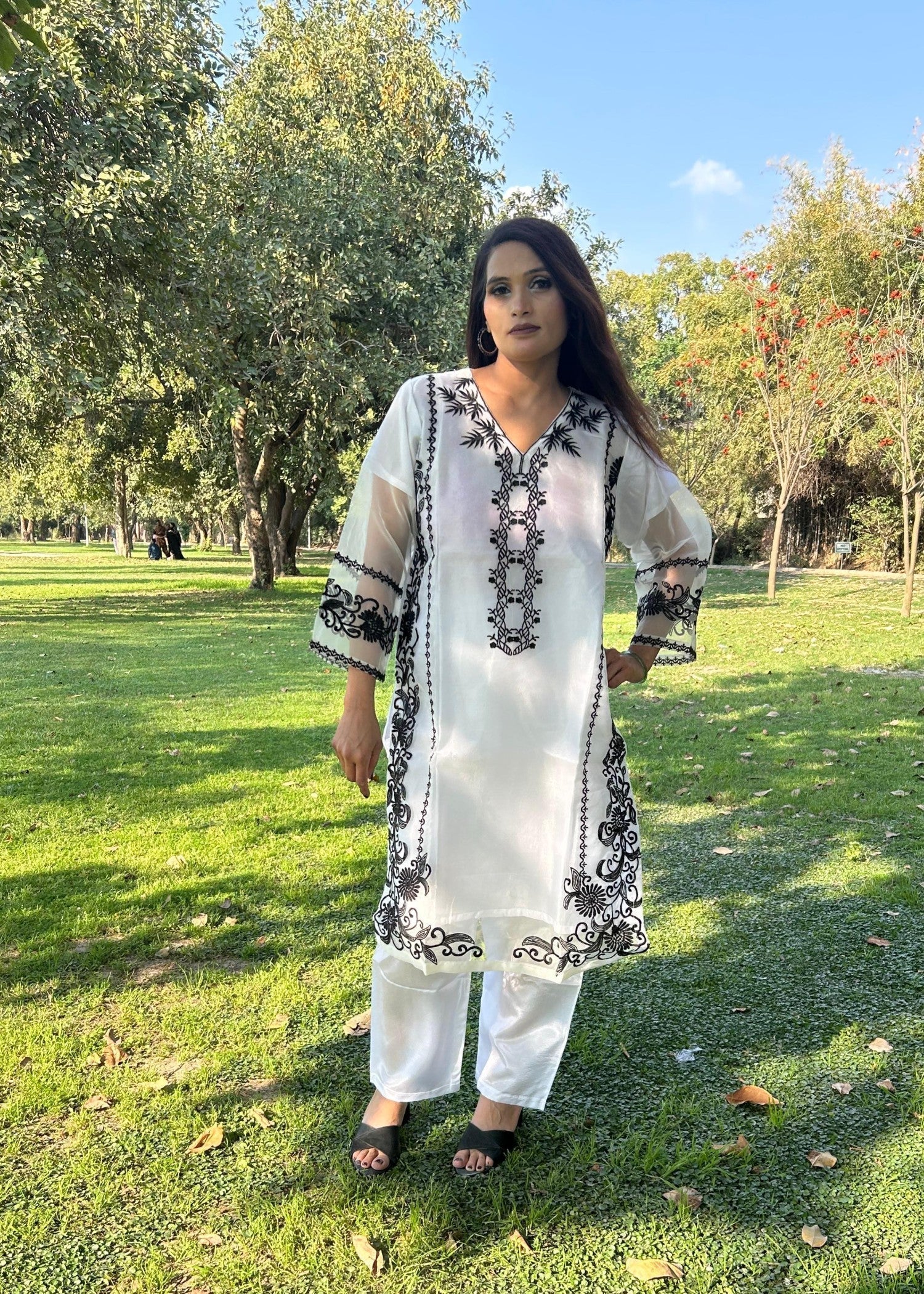 Sabahaats "Beautiful Embroidered Dress for Women Women 3pcs