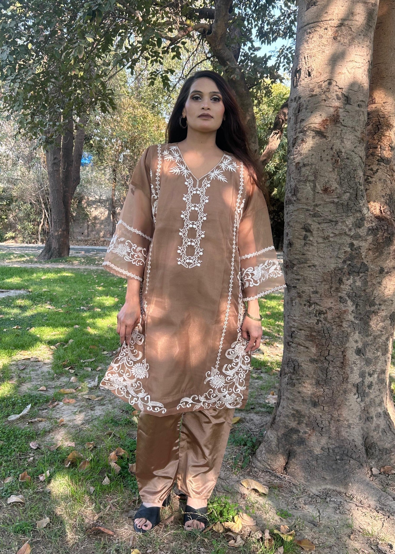 Sabahaats " Organza Dress Set: Graceful, Luxe, and Perfect for Every Occasion" Women 3pcs