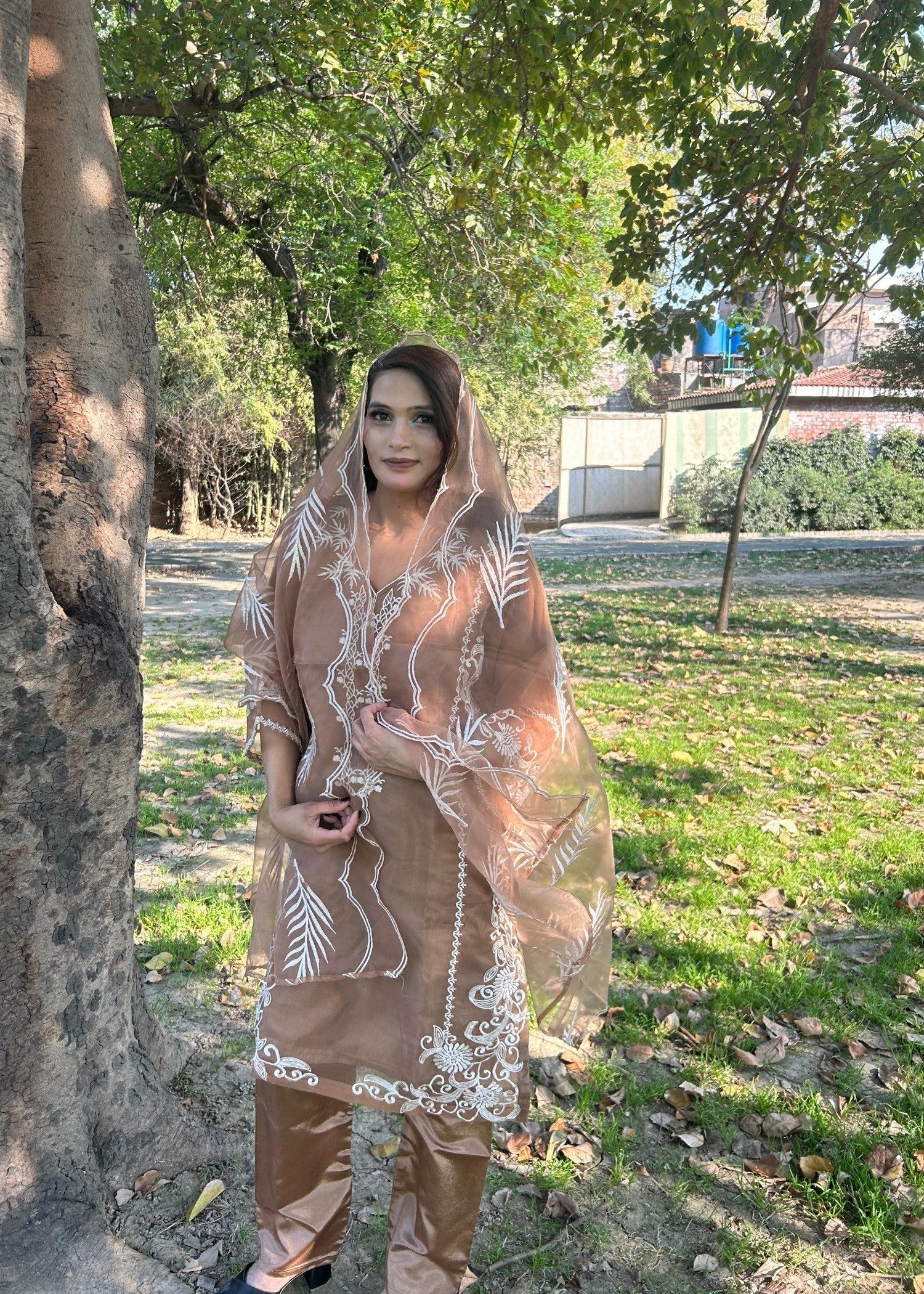 Sabahaats " Organza Dress Set: Graceful, Luxe, and Perfect for Every Occasion" Women 3pcs