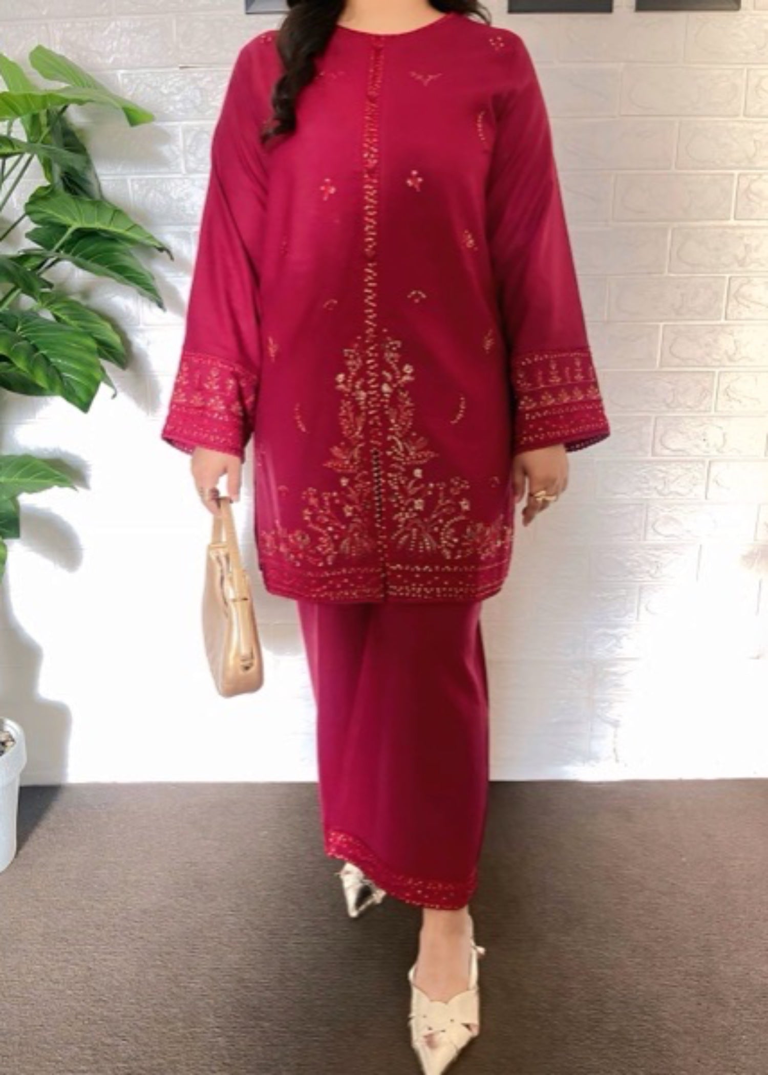 The Turkish Wear Sea Shell Maroon Women 2pcs