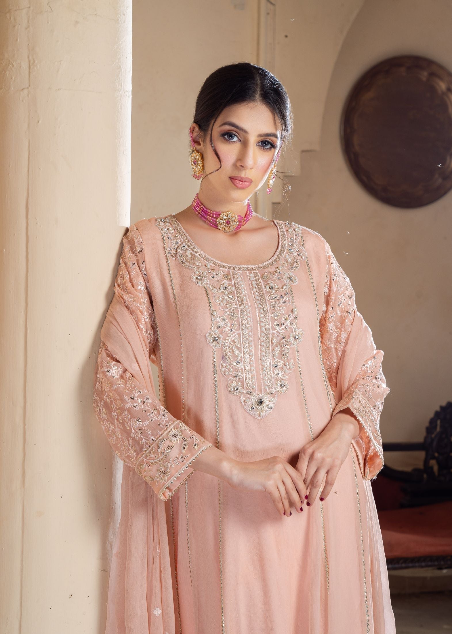 Alsiyab Raani Peach Women 3pcs