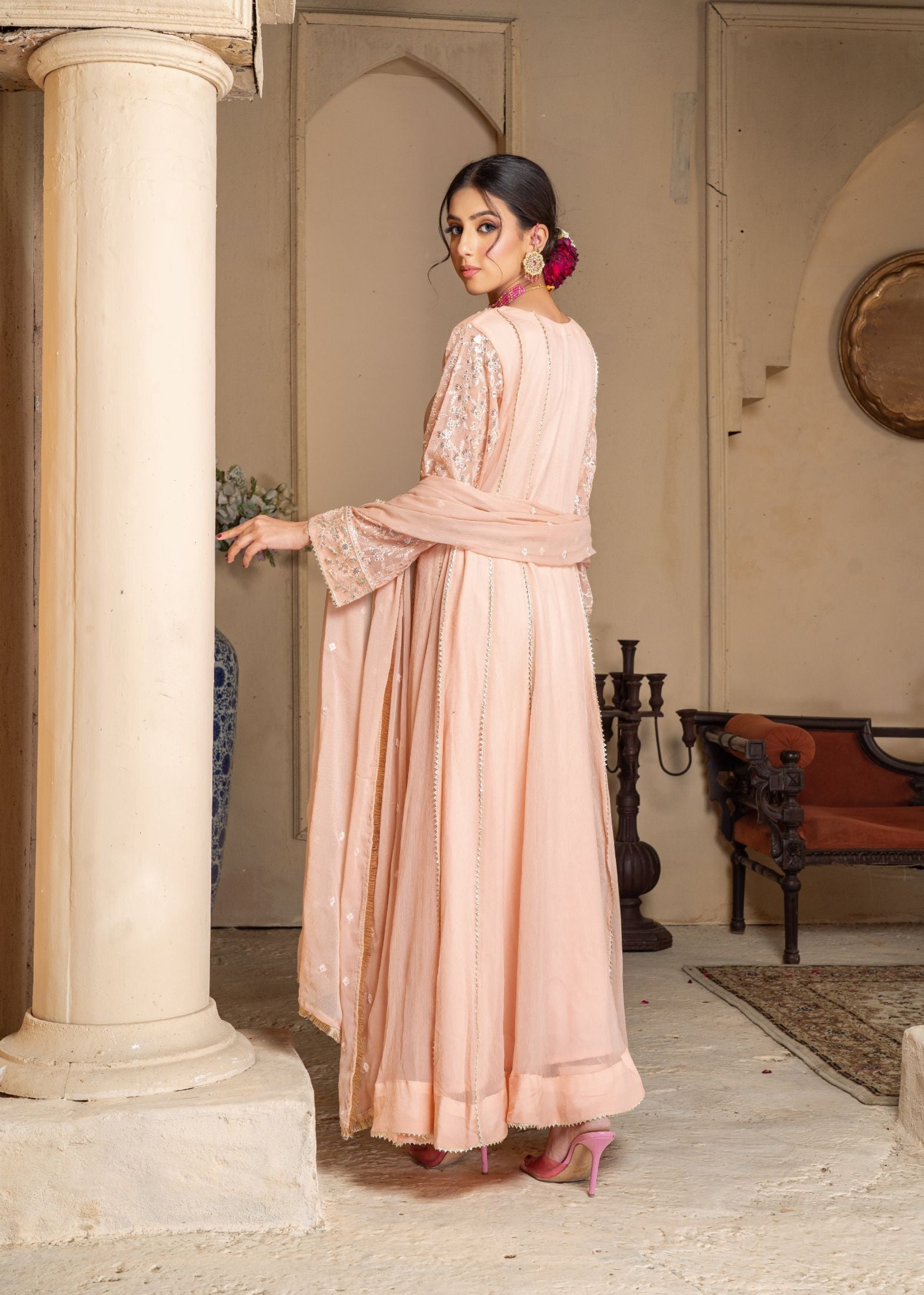 Alsiyab Raani Peach Women 3pcs