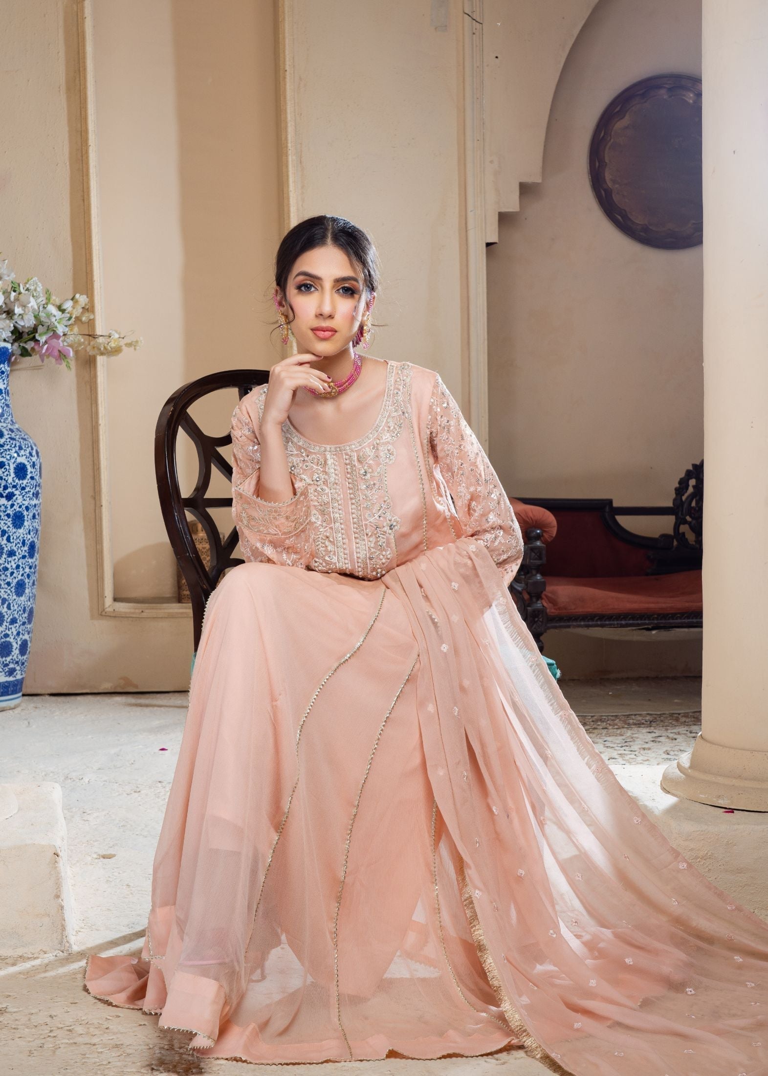 Alsiyab Raani Peach Women 3pcs