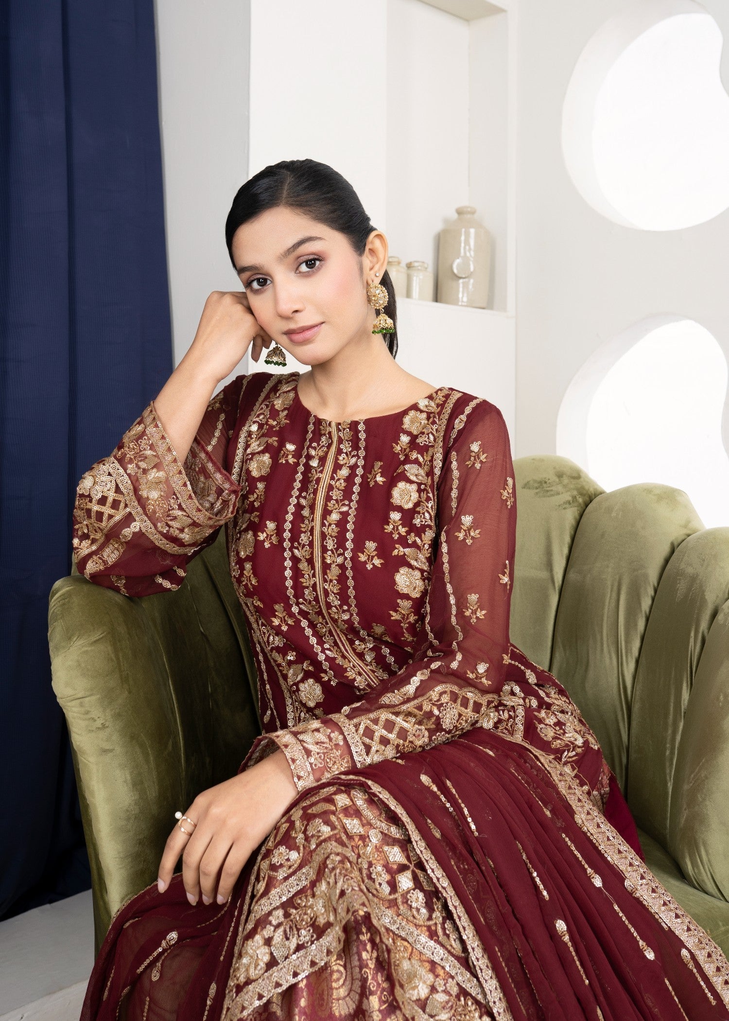 Noor Asiya Surmei Mehroon Women 3pcs