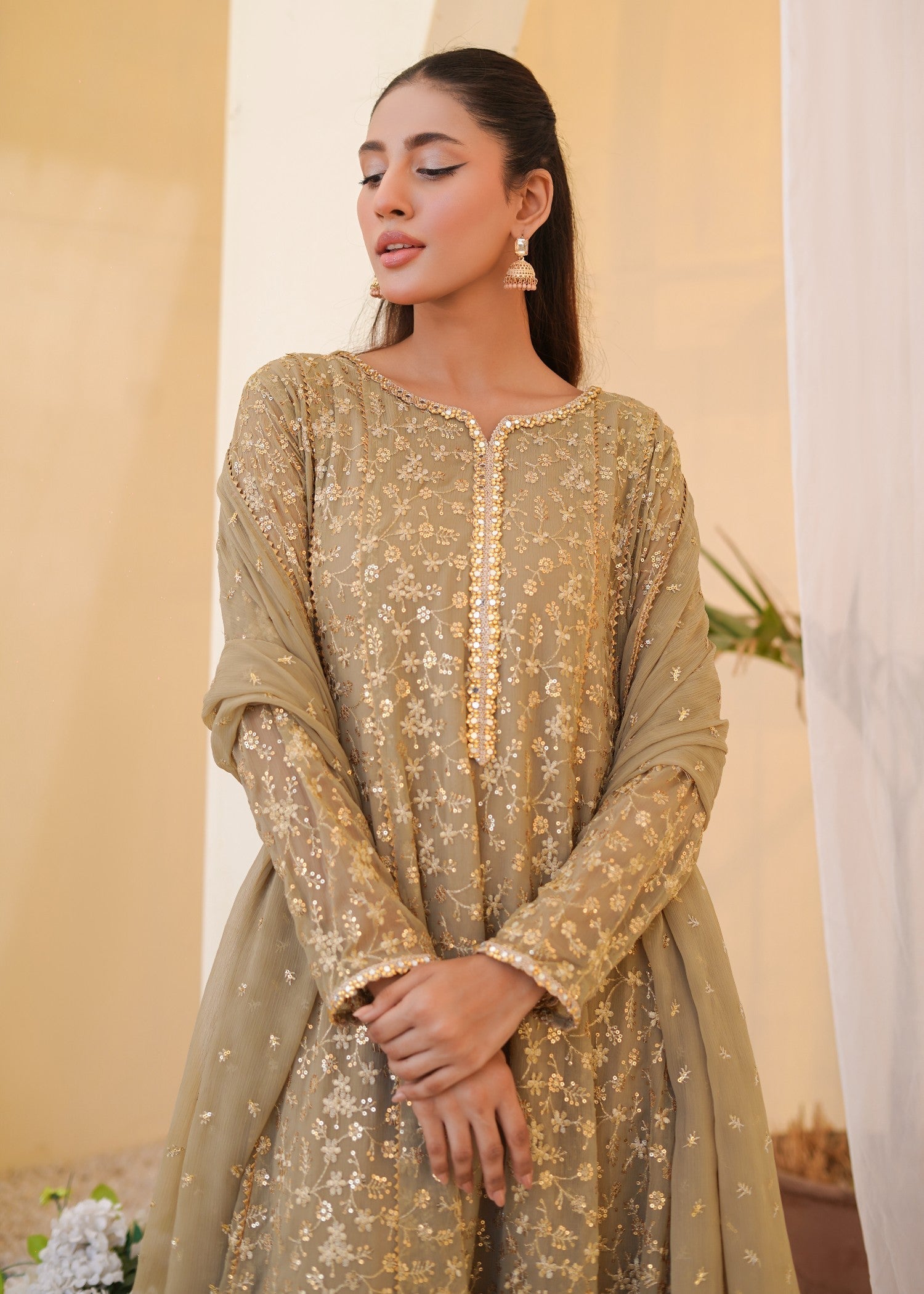 Ayesha Closet Sawariya beige Women 3pcs