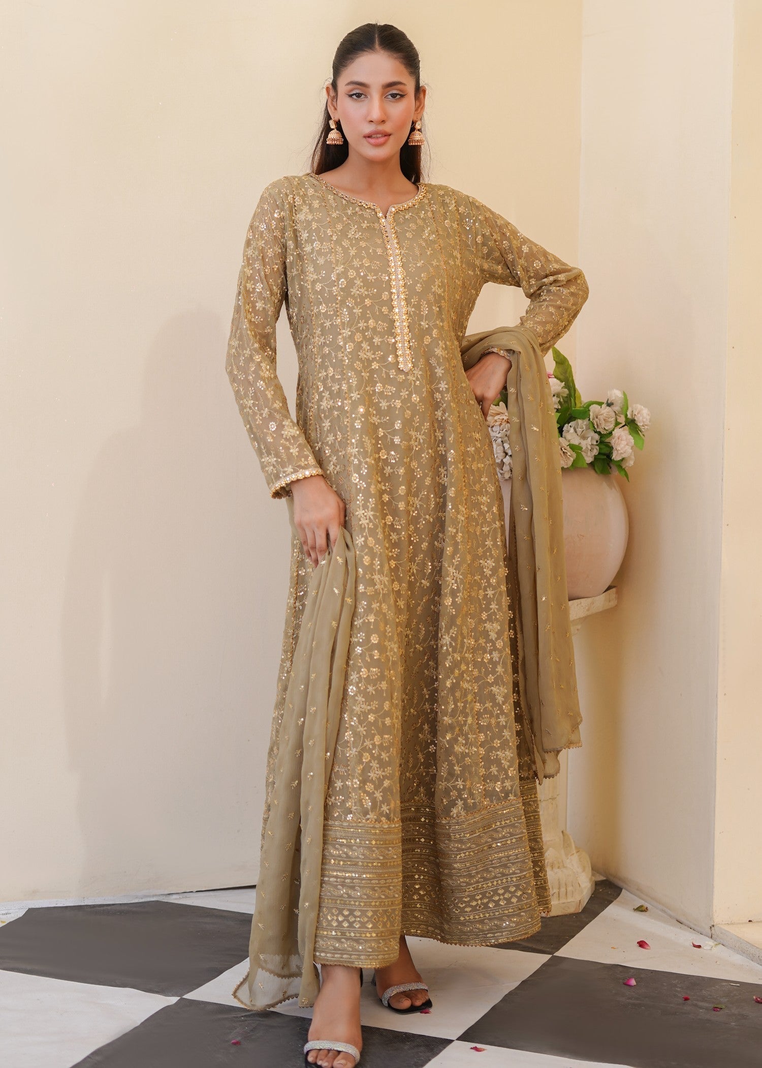 Ayesha Closet Sawariya beige Women 3pcs