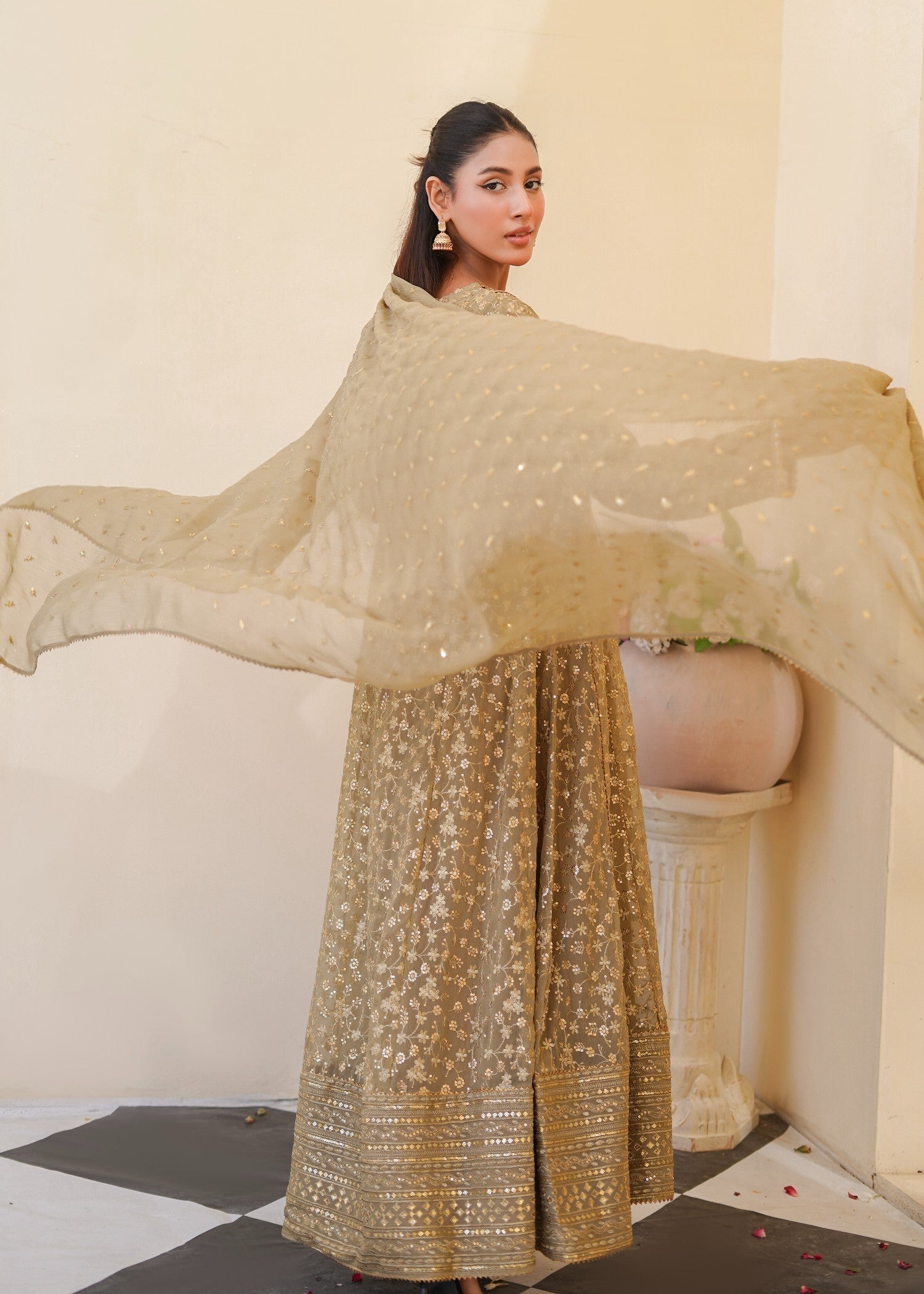 Ayesha Closet Sawariya beige Women 3pcs