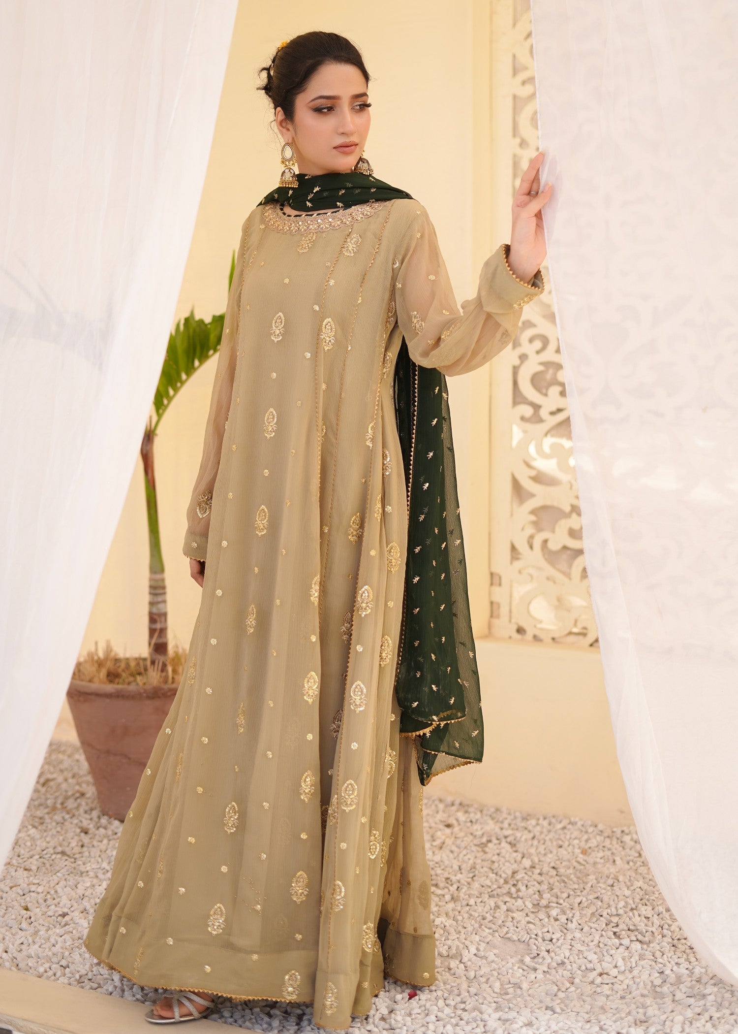 Ayesha Closet Gulnaar beige Women 3pcs