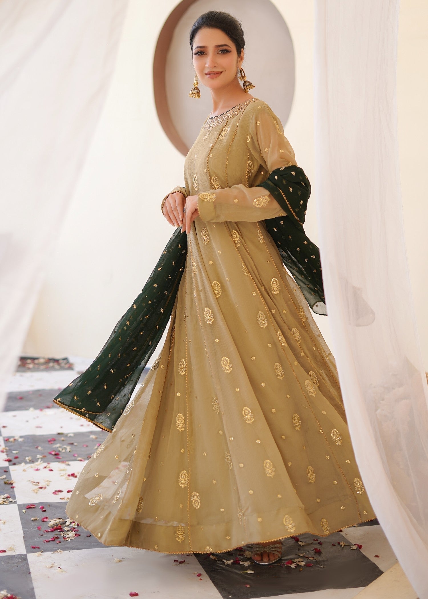 Ayesha Closet Gulnaar beige Women 3pcs