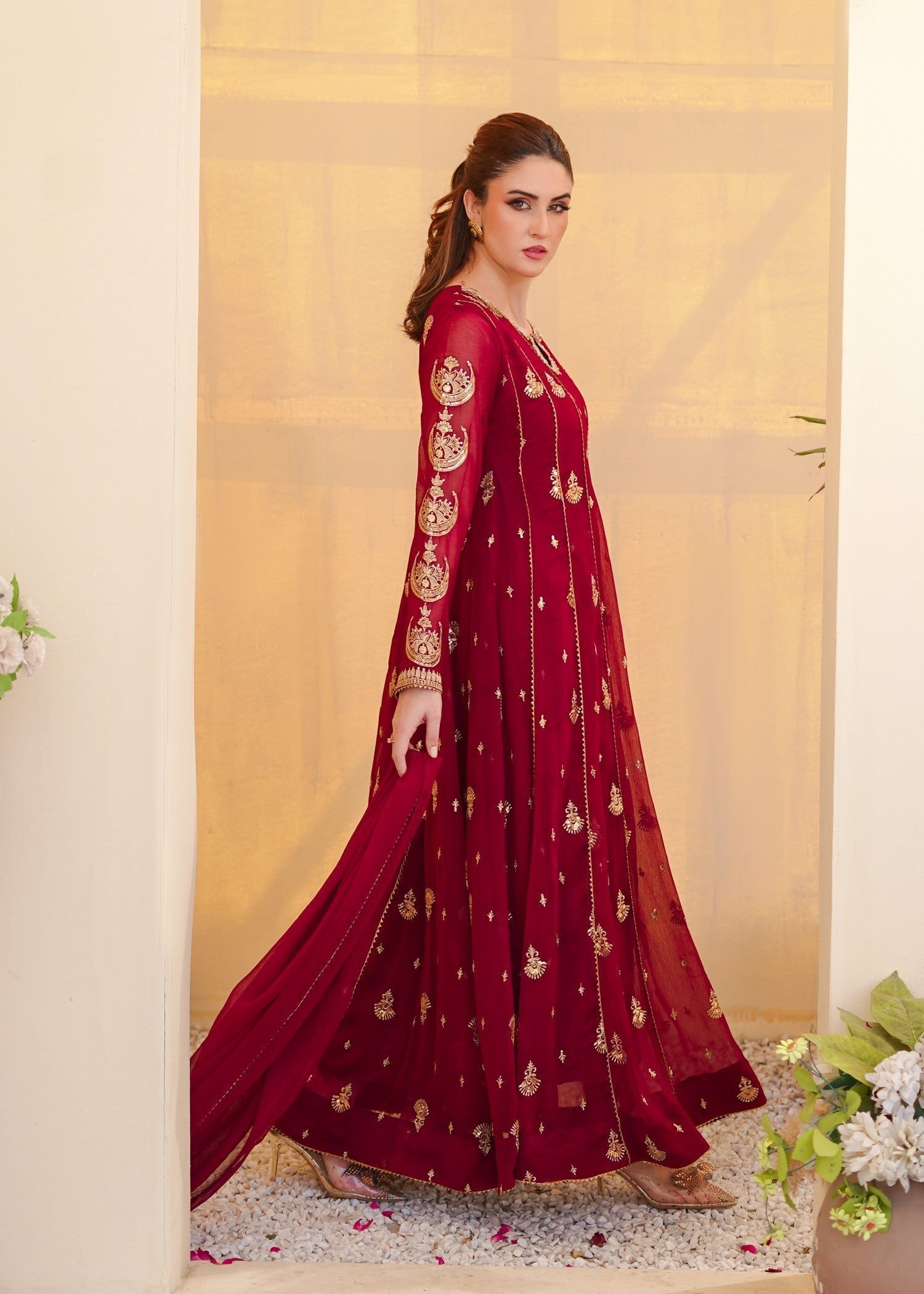 Ayesha Closet Surtaal Maroon Women 3pcs