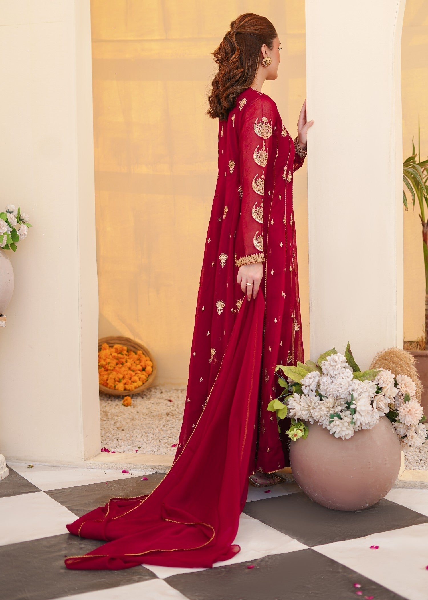 Ayesha Closet Surtaal Maroon Women 3pcs