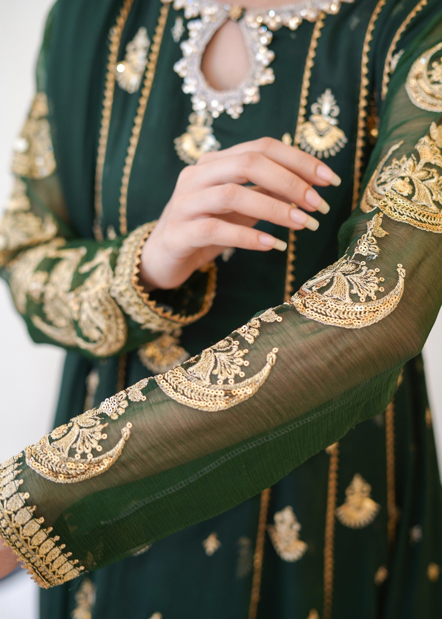 Ayesha Closet Surtaal Bottle Green Women 3pcs