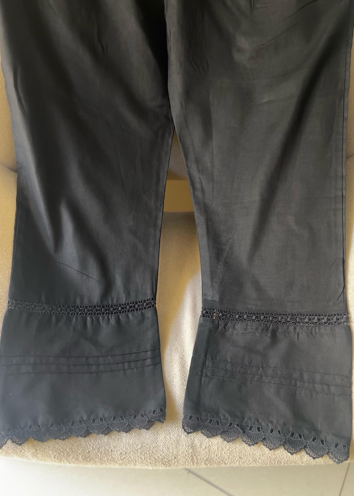 DECK UP Mesh Lace Trousers Black Women 1pcs